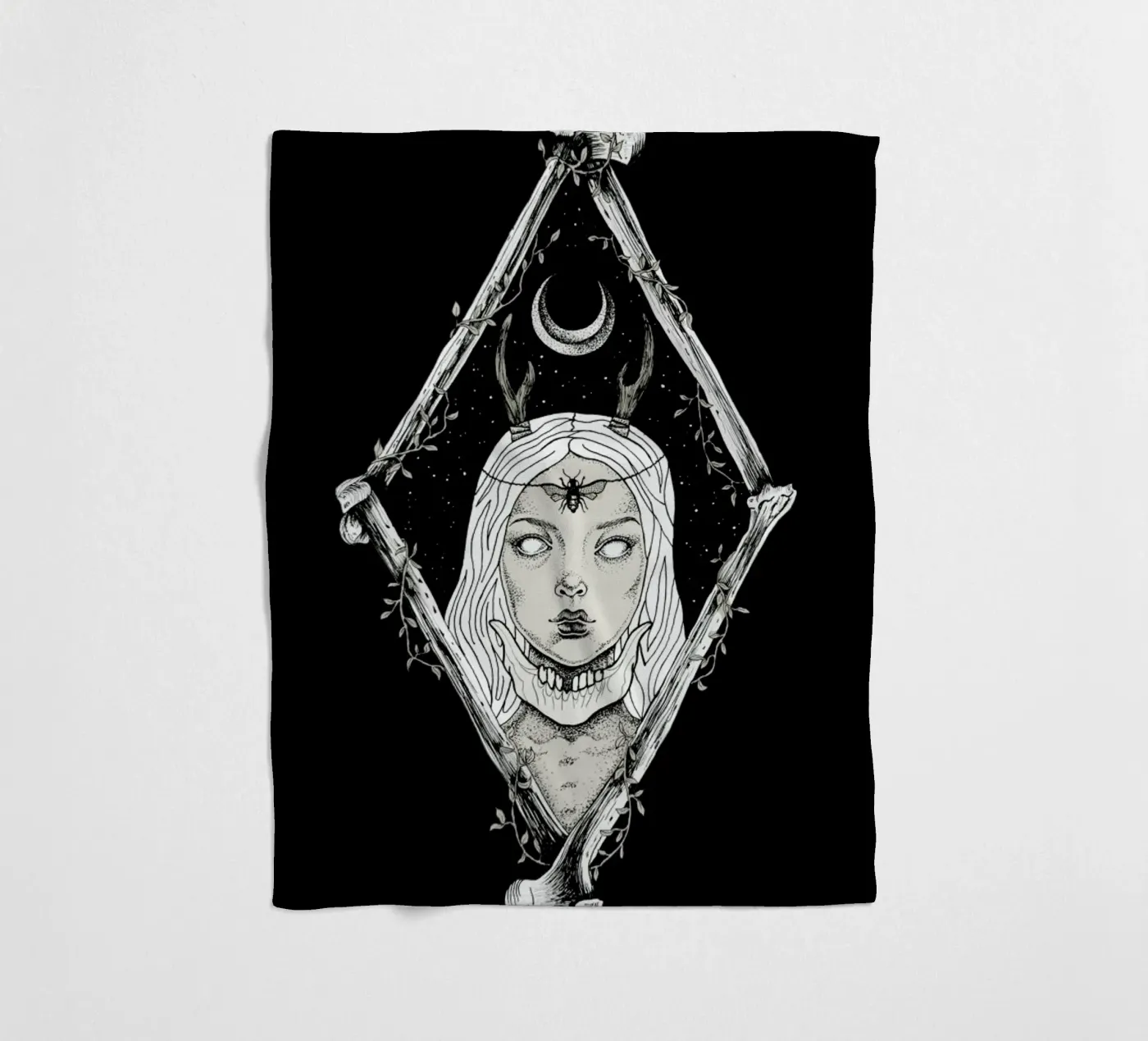 Bones fleece blanket by Alejandra Sáenz