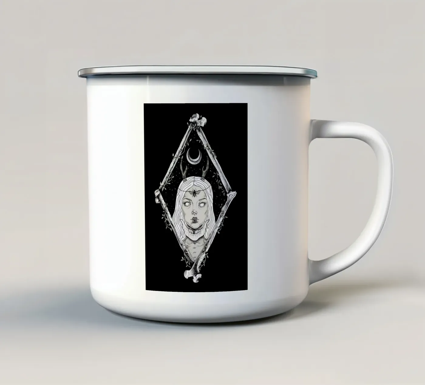 Bones tazza in smalto da Alejandra Sáenz