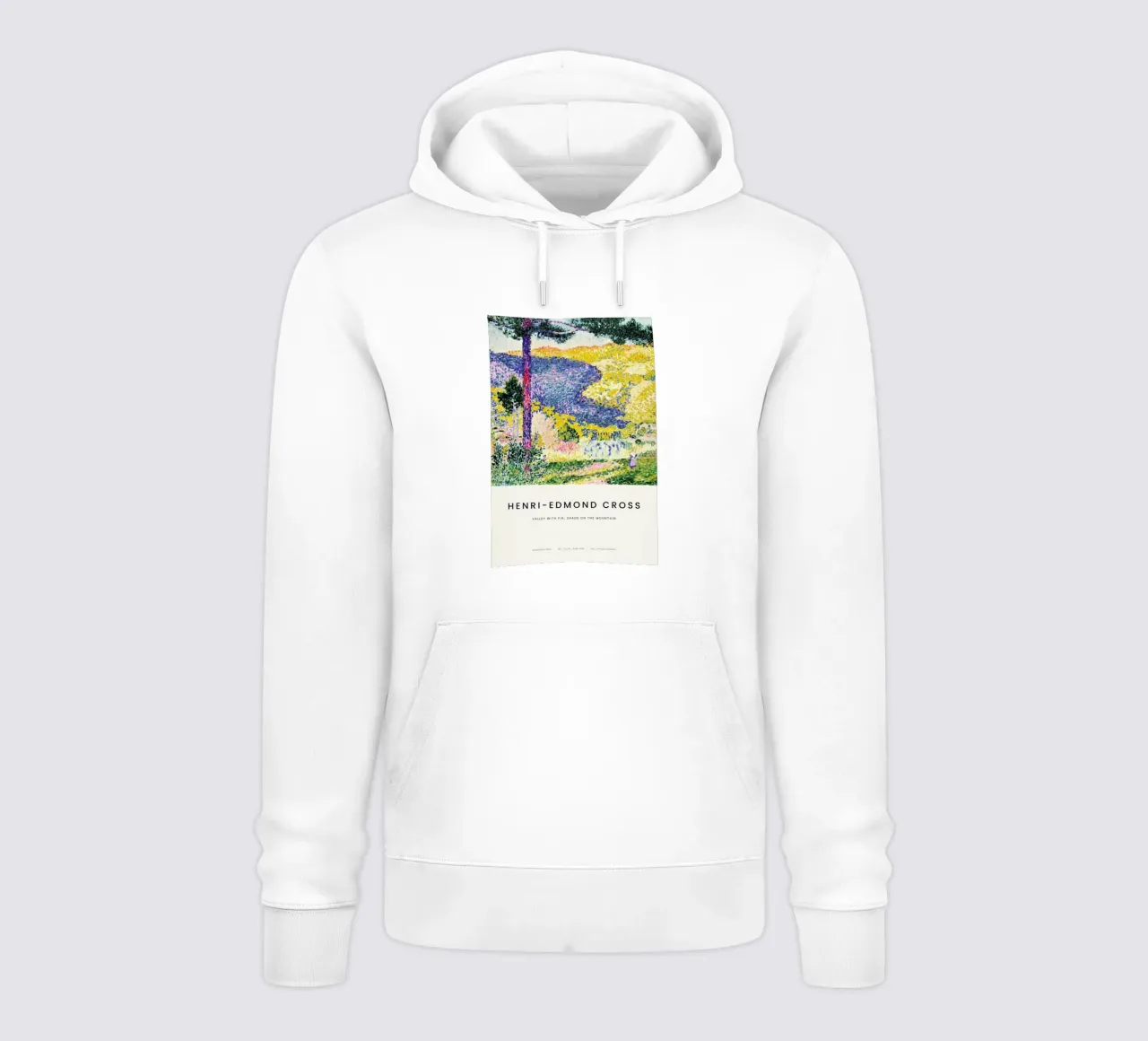 Cross - Valley with Fir: Shade on the Mountain felpa con cappuccio da Vintage by JUNIQE