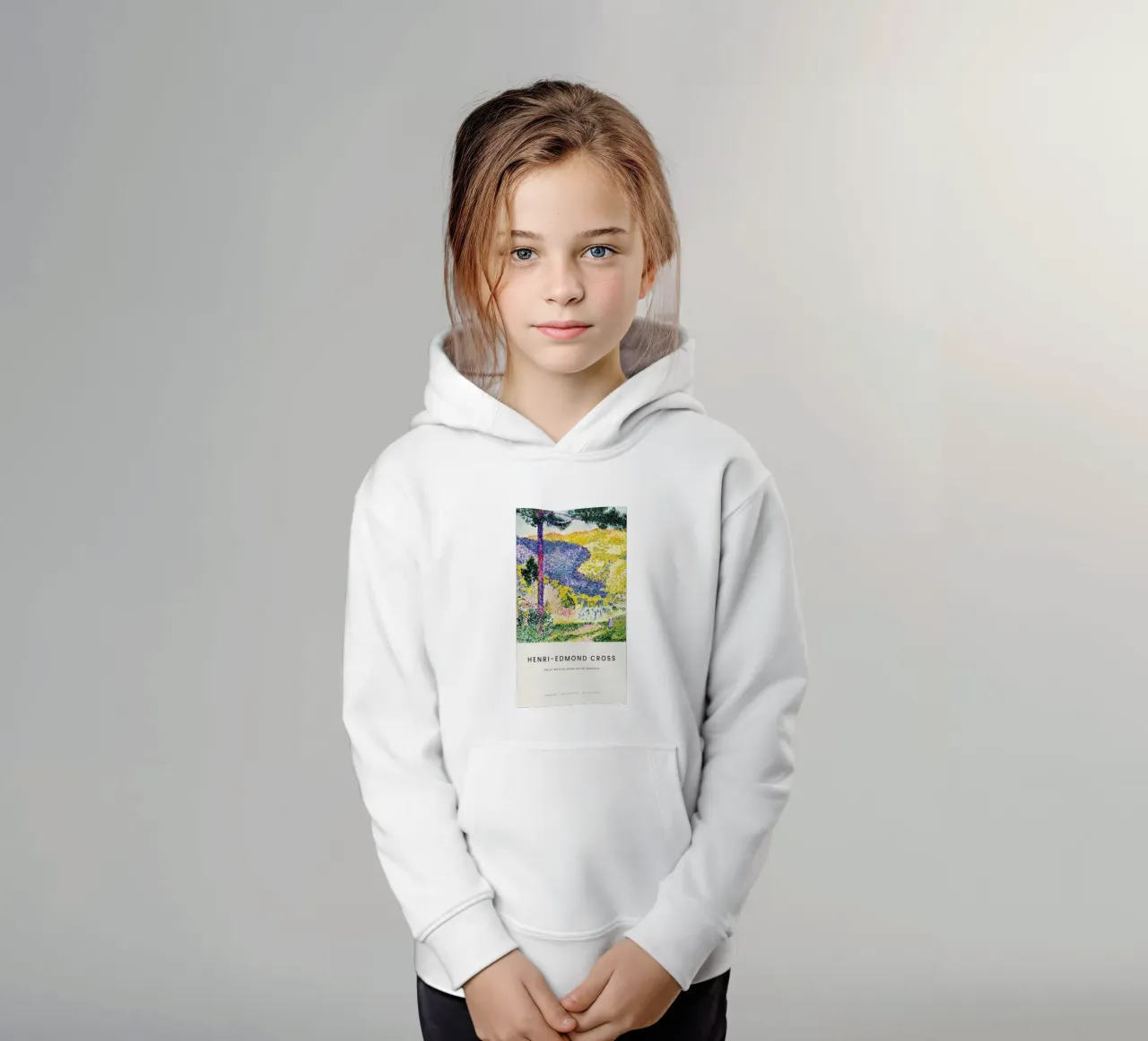Cross - Valley with Fir: Shade on the Mountain felpa bambino con cappuccio da Vintage by JUNIQE