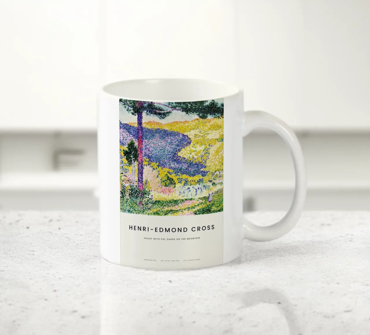 Cross - Valley with Fir: Shade on the Mountain tazza in ceramica da Vintage by JUNIQE