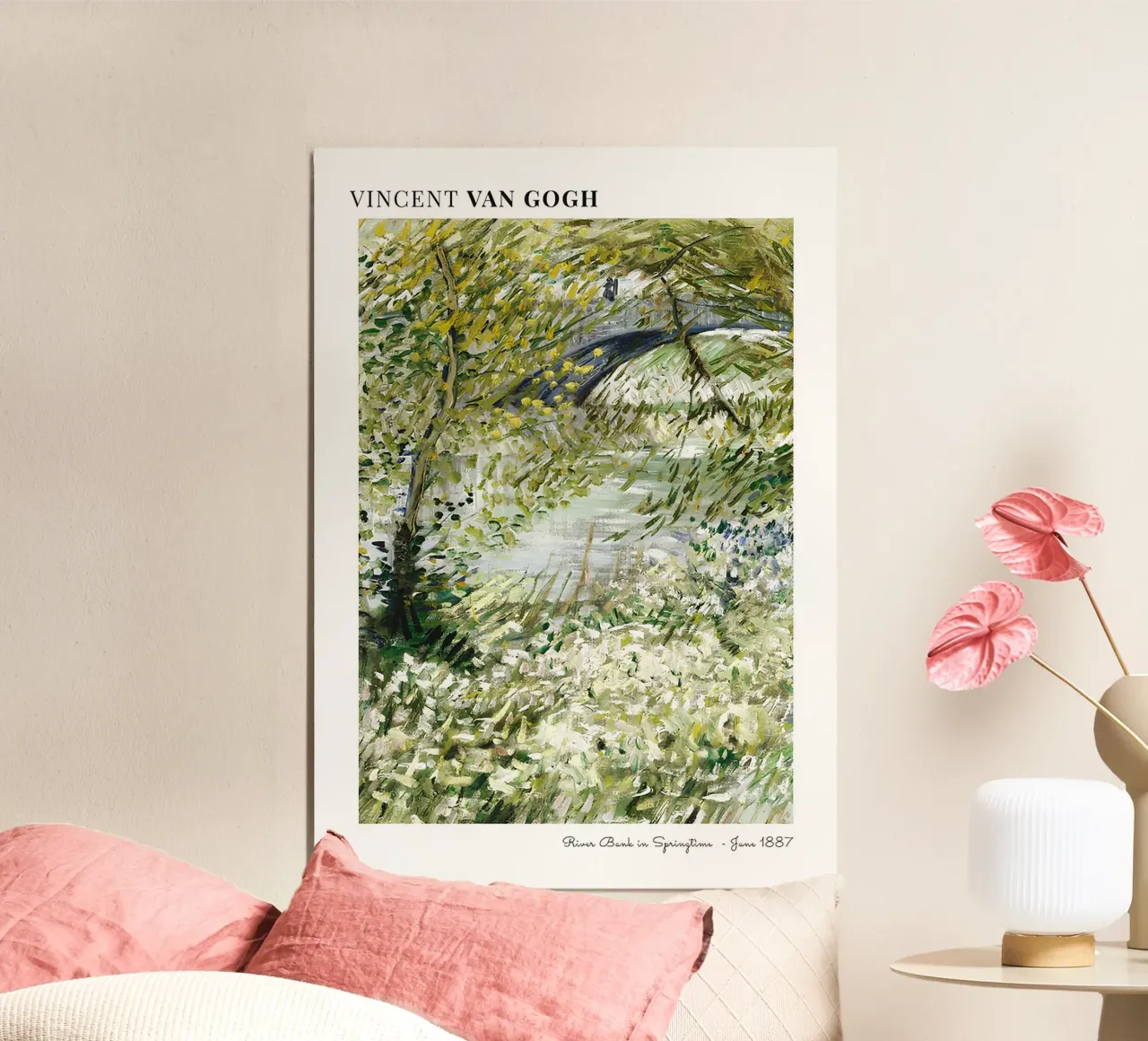 La "riva del fiume in primavera" di Van Gogh - Impressionismo Natu poster da NorwesClub
