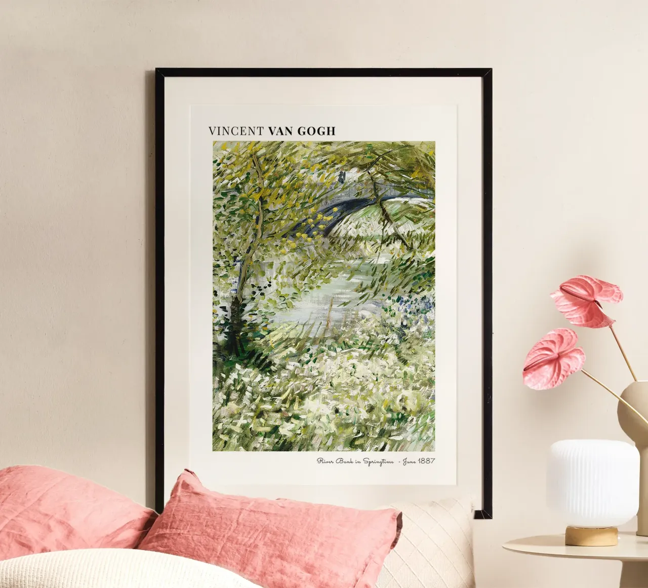 La "riva del fiume in primavera" di Van Gogh - Impressionismo Natu poster da NorwesClub