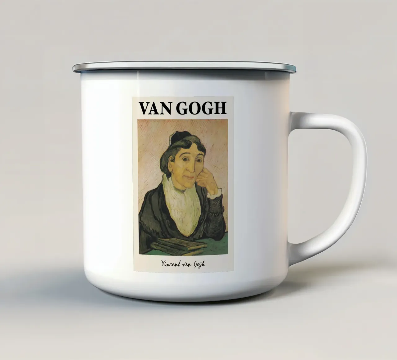 L'Arlésienne (Madame Ginoux) di Van Gogh - Post-Impressioni tazza in smalto da NorwesClub