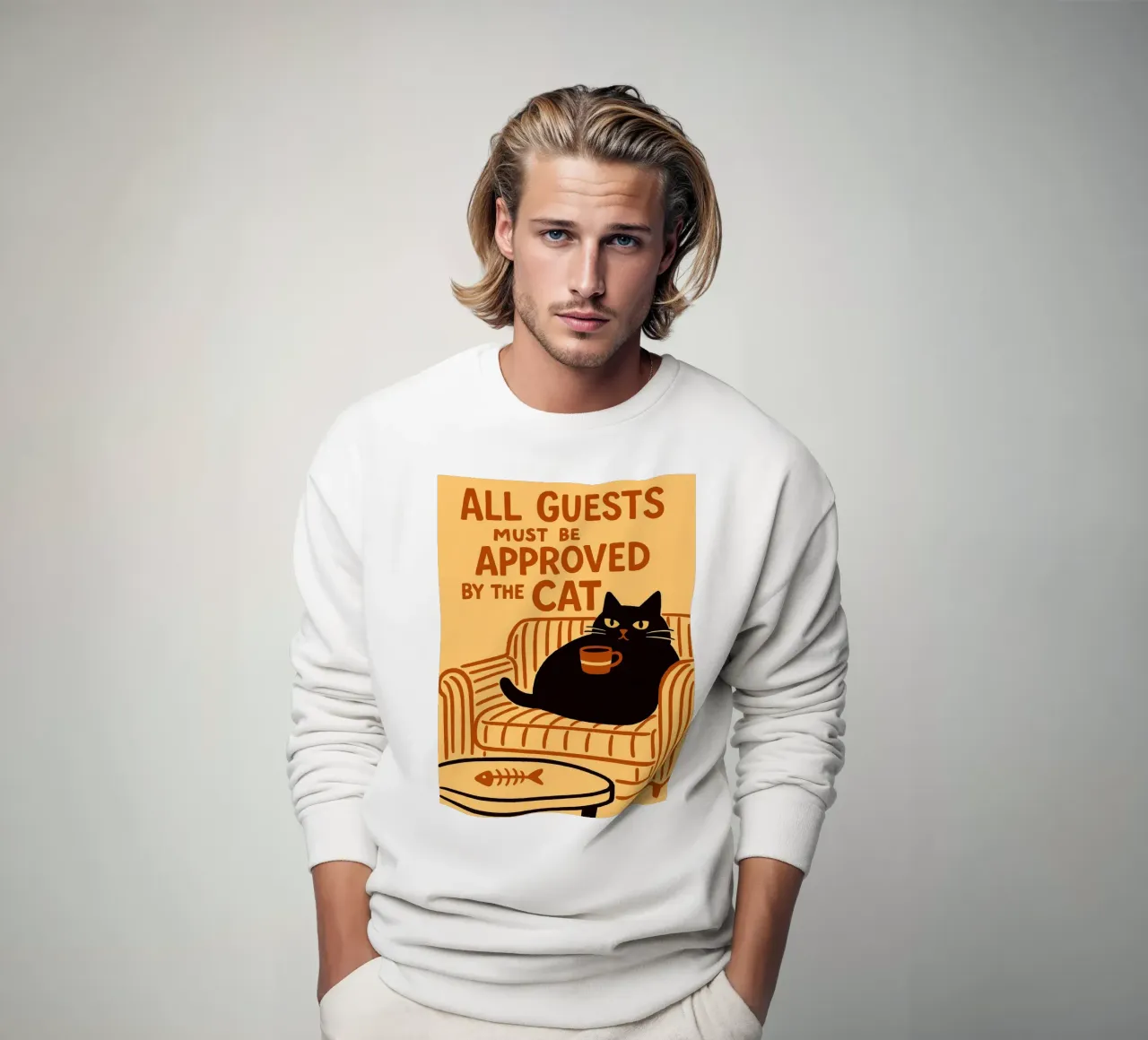 tutti gli ospiti devono essere approvati dal cat felpa da the gan gan