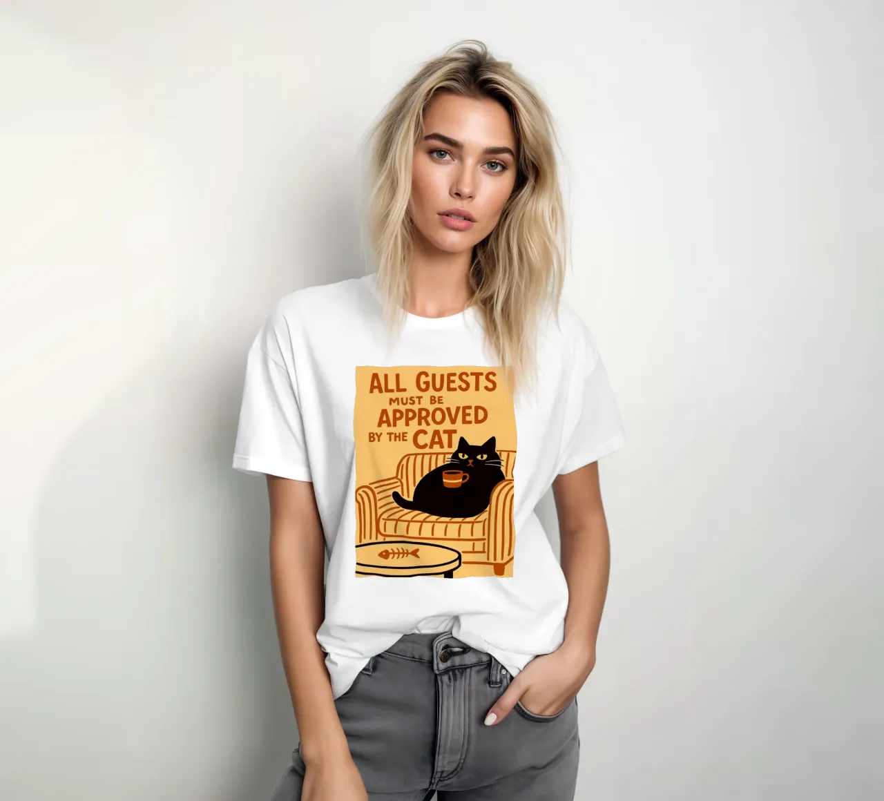 tutti gli ospiti devono essere approvati dal cat t-shirt da the gan gan