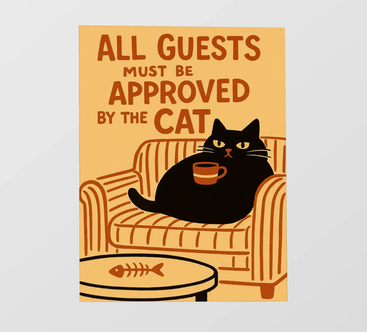 tutti gli ospiti devono essere approvati dal cat pellicola backlit da the gan gan