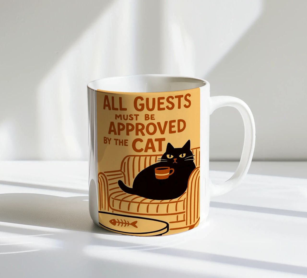 tutti gli ospiti devono essere approvati dal cat tazza in ceramica da the gan gan
