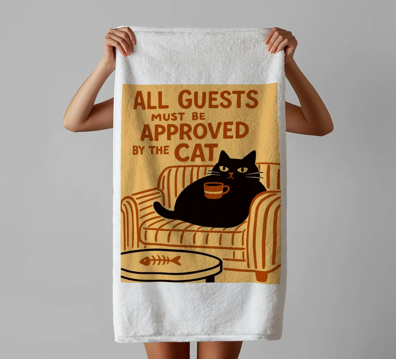 tutti gli ospiti devono essere approvati dal cat asciugamano da bagno da the gan gan