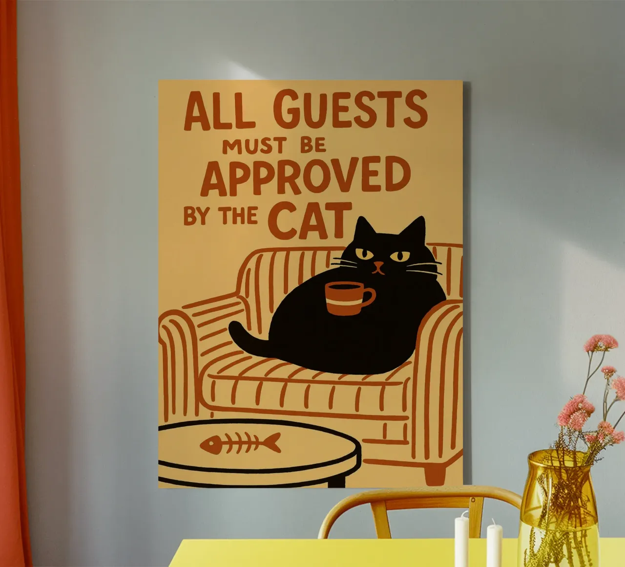 all guest must be approved by the cat canvas with Floater frame by the gan gan
