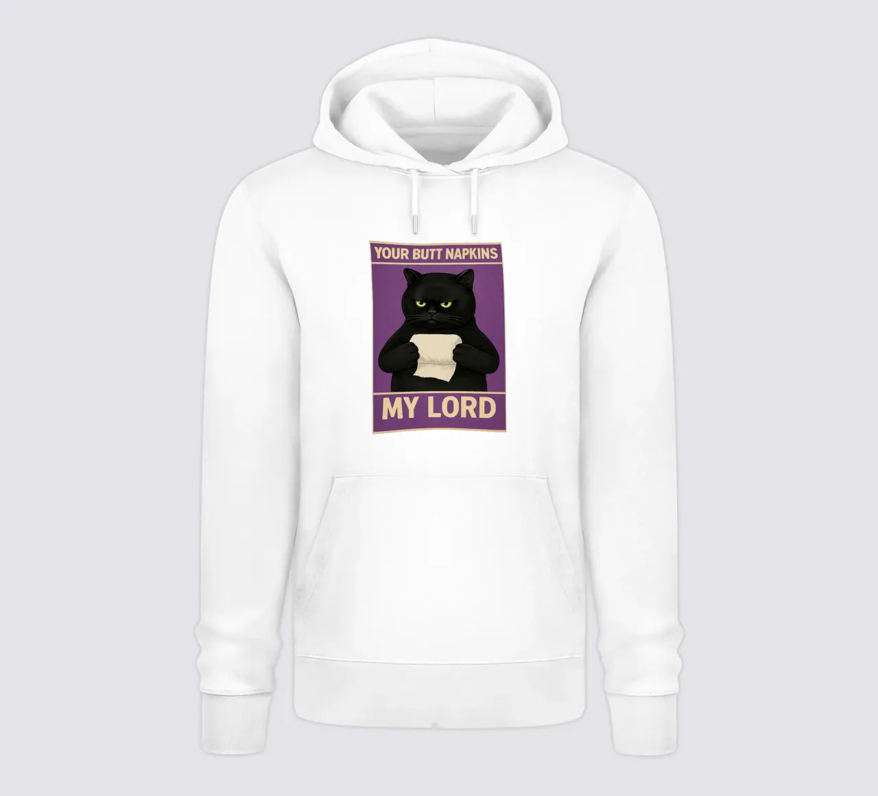 Gatto nero con carta igienica Il tuo culo Tovaglioli mio signore felpa con cappuccio da the gan gan
