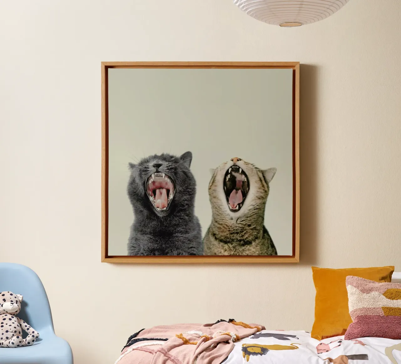 Cat Choir tela con Cornice a cassetta da Natural Kingdom