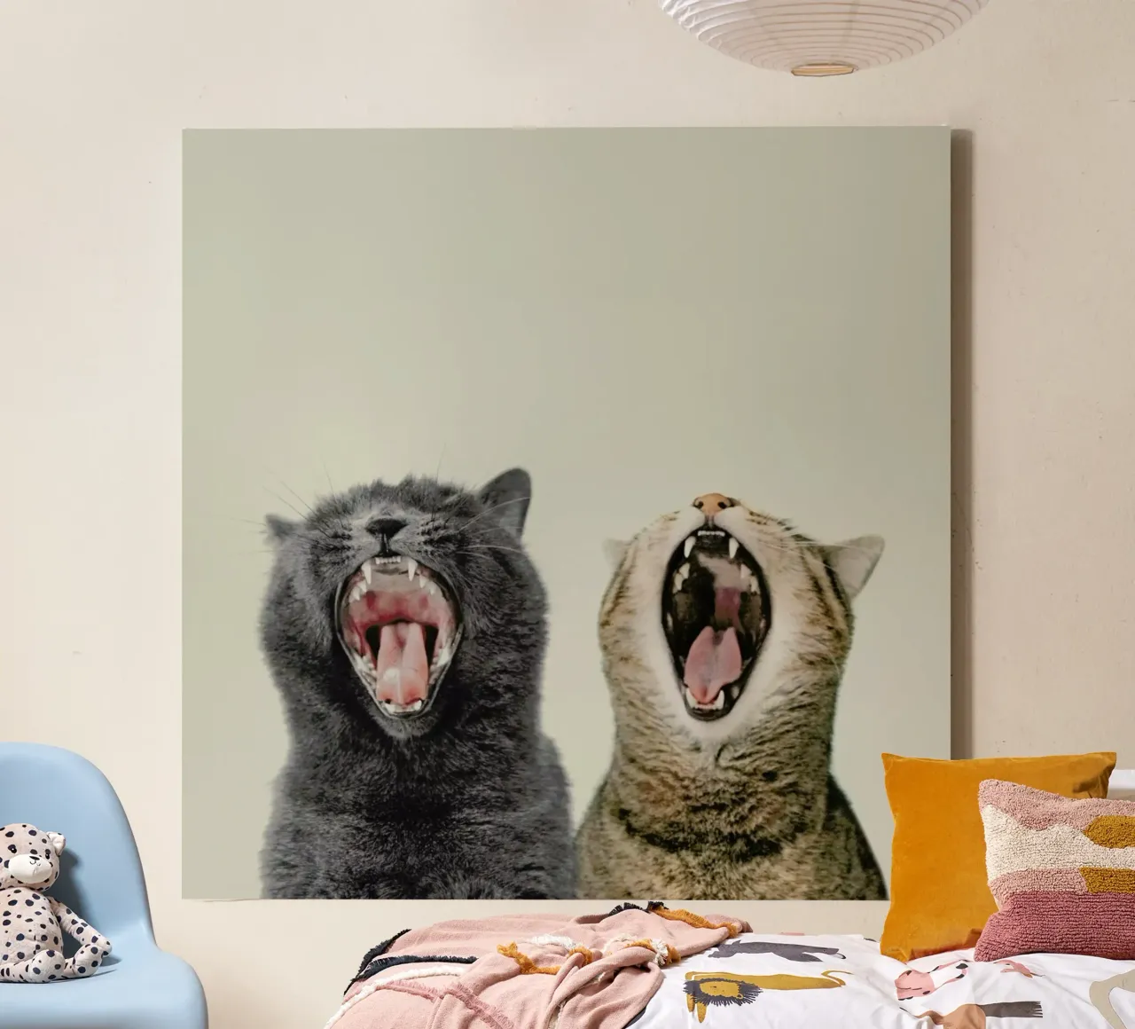 Cat Choir tela con Cornice a cassetta da Natural Kingdom