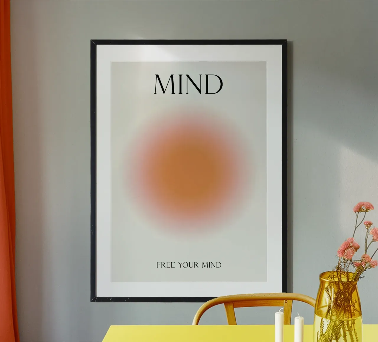 Aura mentale positiva poster con telaio in alluminio da Birgitpopshop
