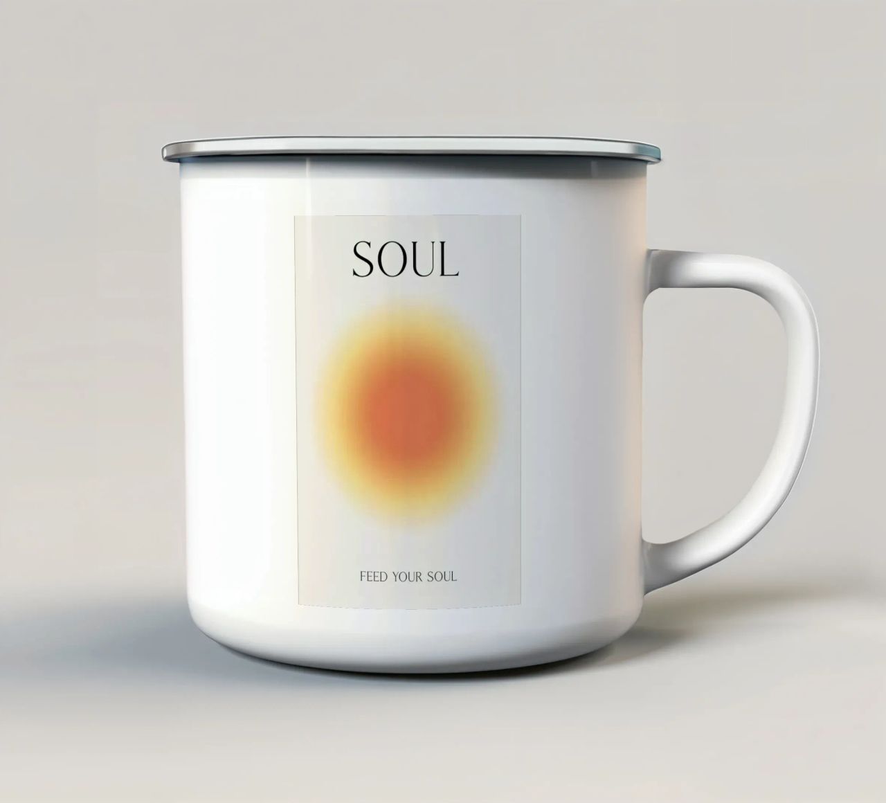 Positive Aura Seele Emaille Tasse von Birgitpopshop