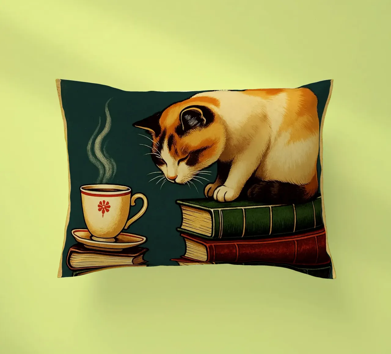Gatto e libro La felicità è un gatto caldo e un buon libro cuscino da the gan gan
