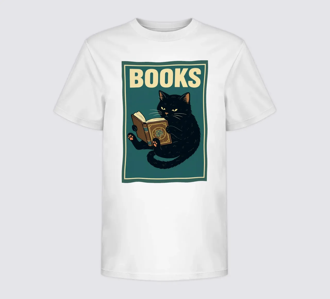 gatto e libro t-shirt bambini da the gan gan