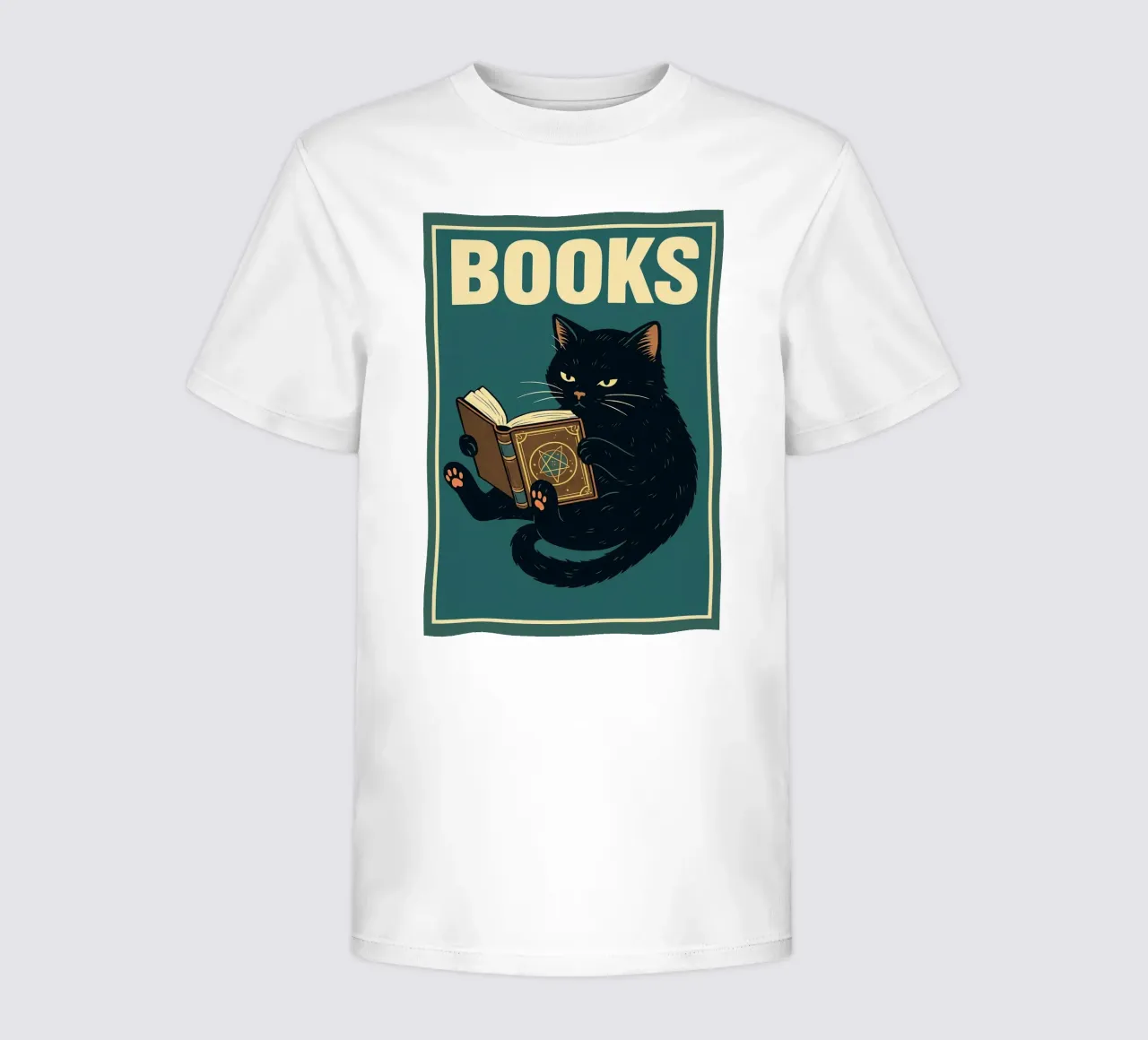 gatto e libro t-shirt bambini da the gan gan
