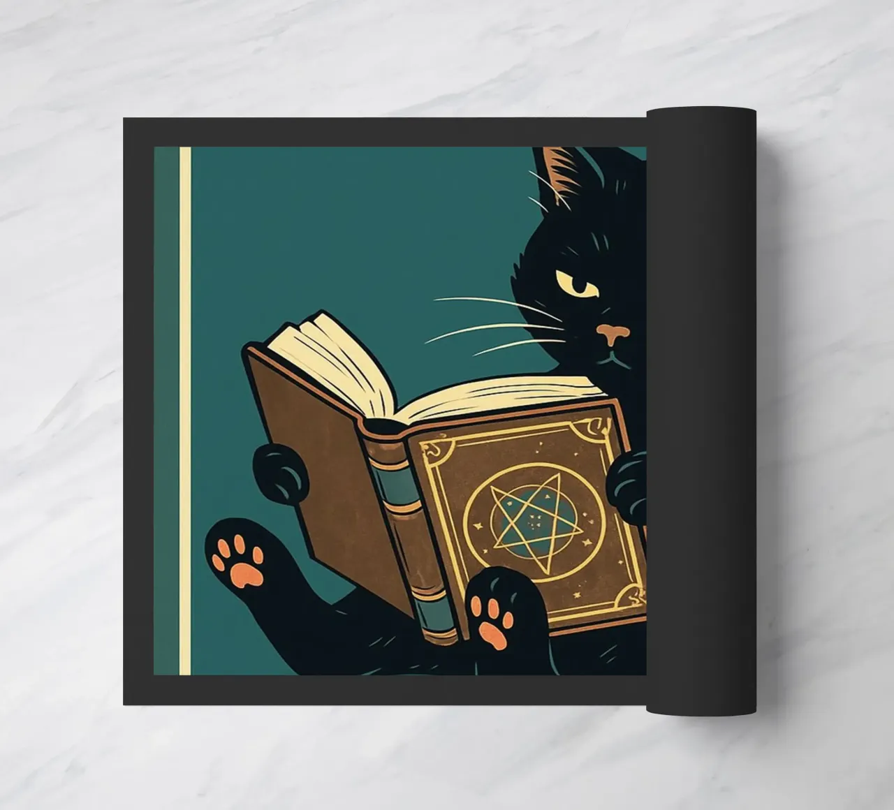 gatto e libro zerbino da the gan gan