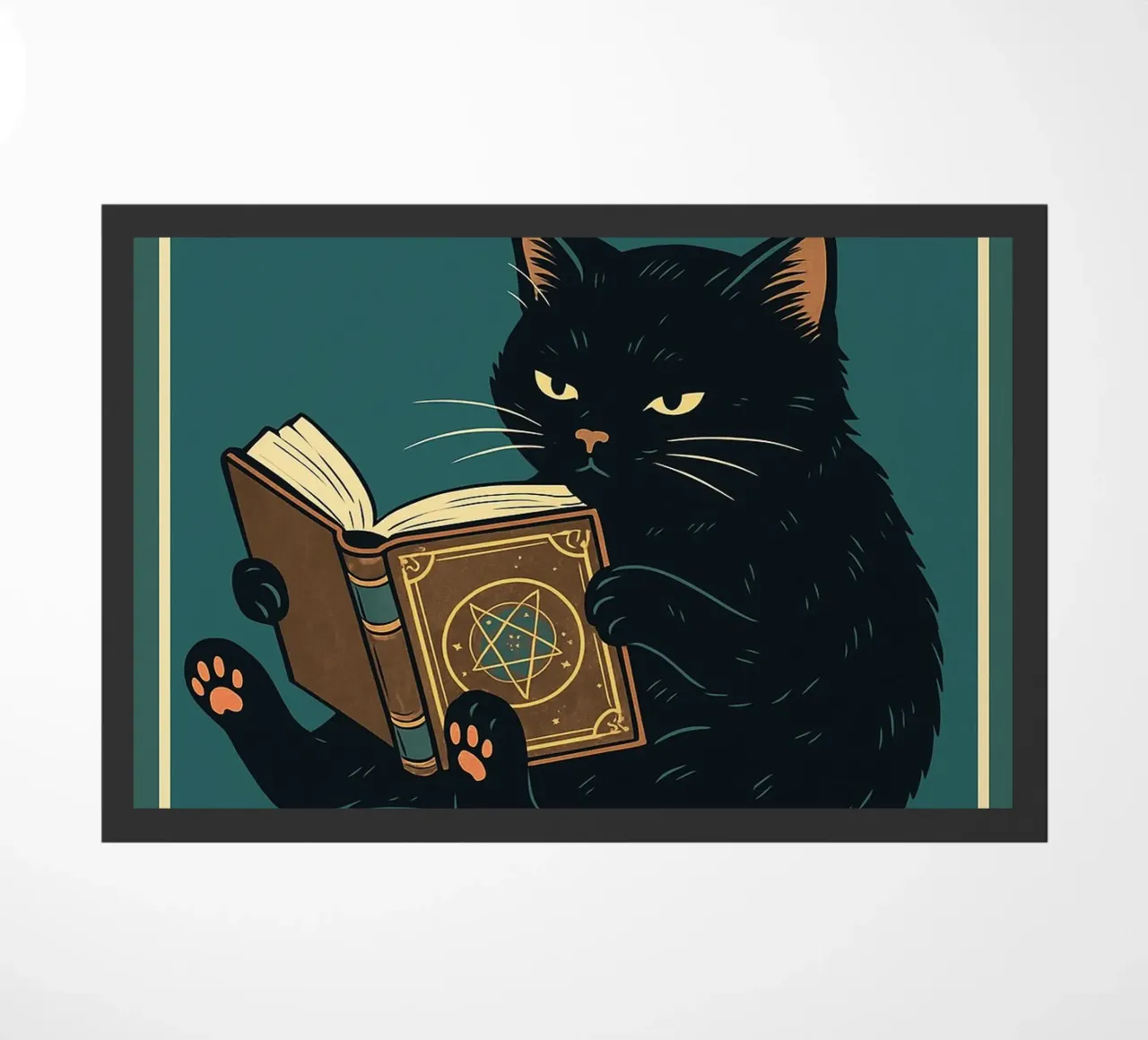 gatto e libro zerbino da the gan gan