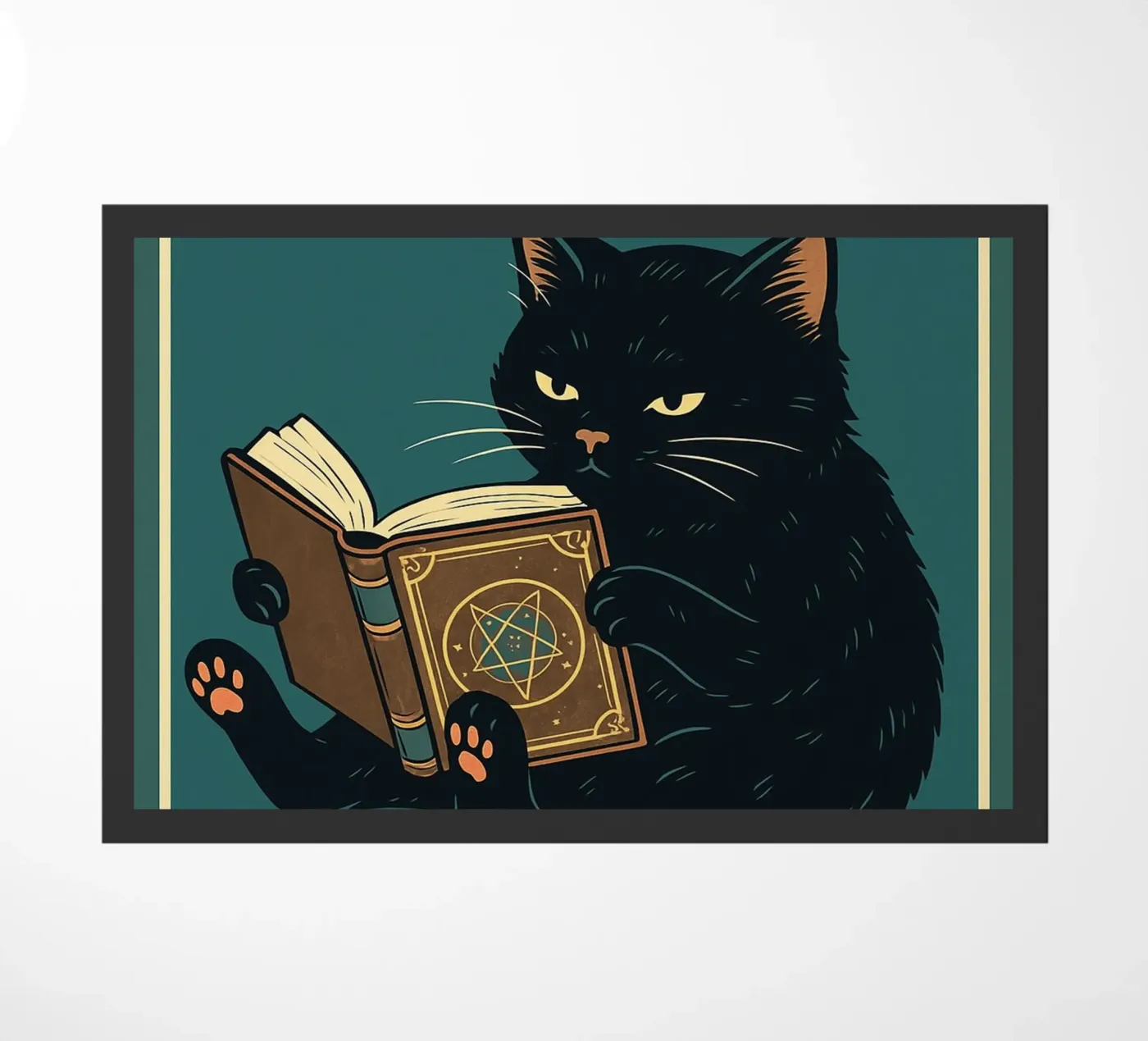 gatto e libro zerbino da the gan gan