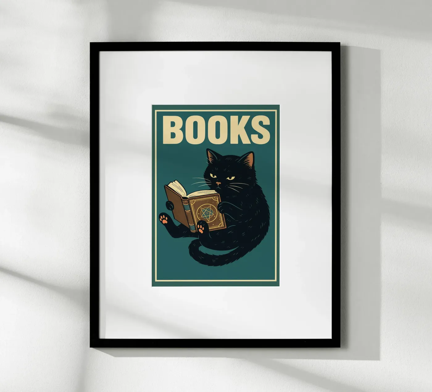 gatto e libro poster da the gan gan