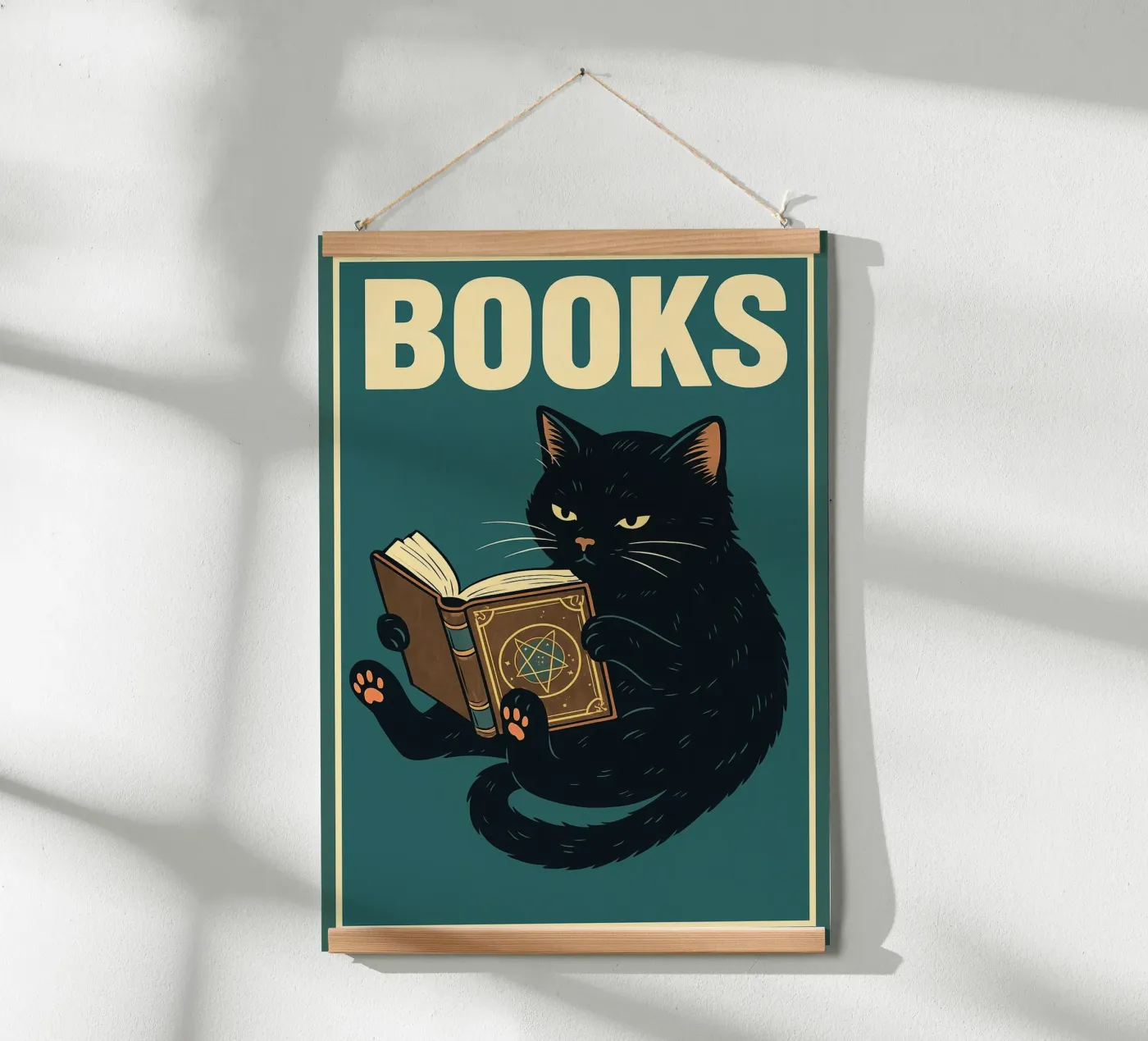 gatto e libro poster da the gan gan