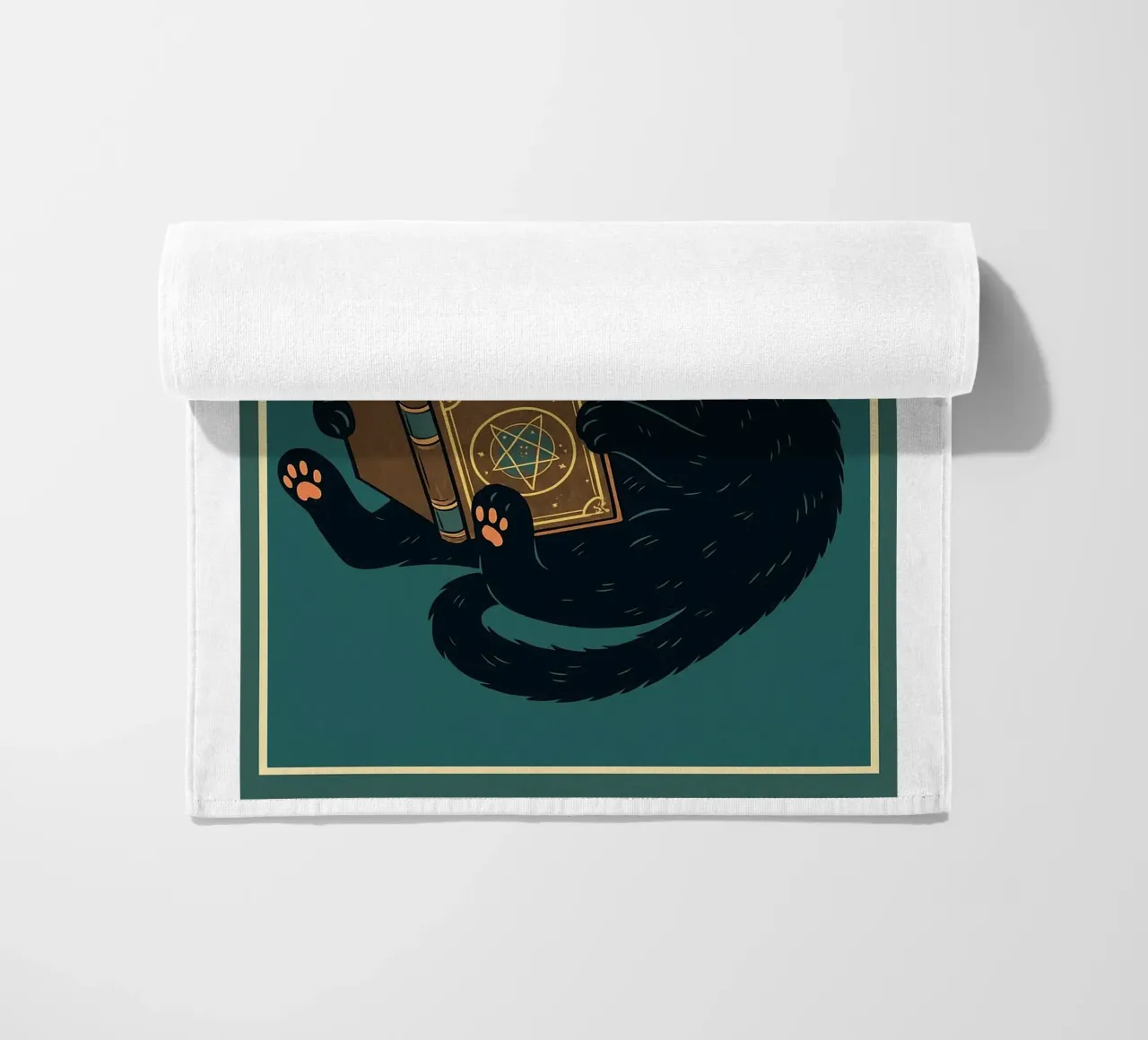 kat en boek strandhanddoek van the gan gan