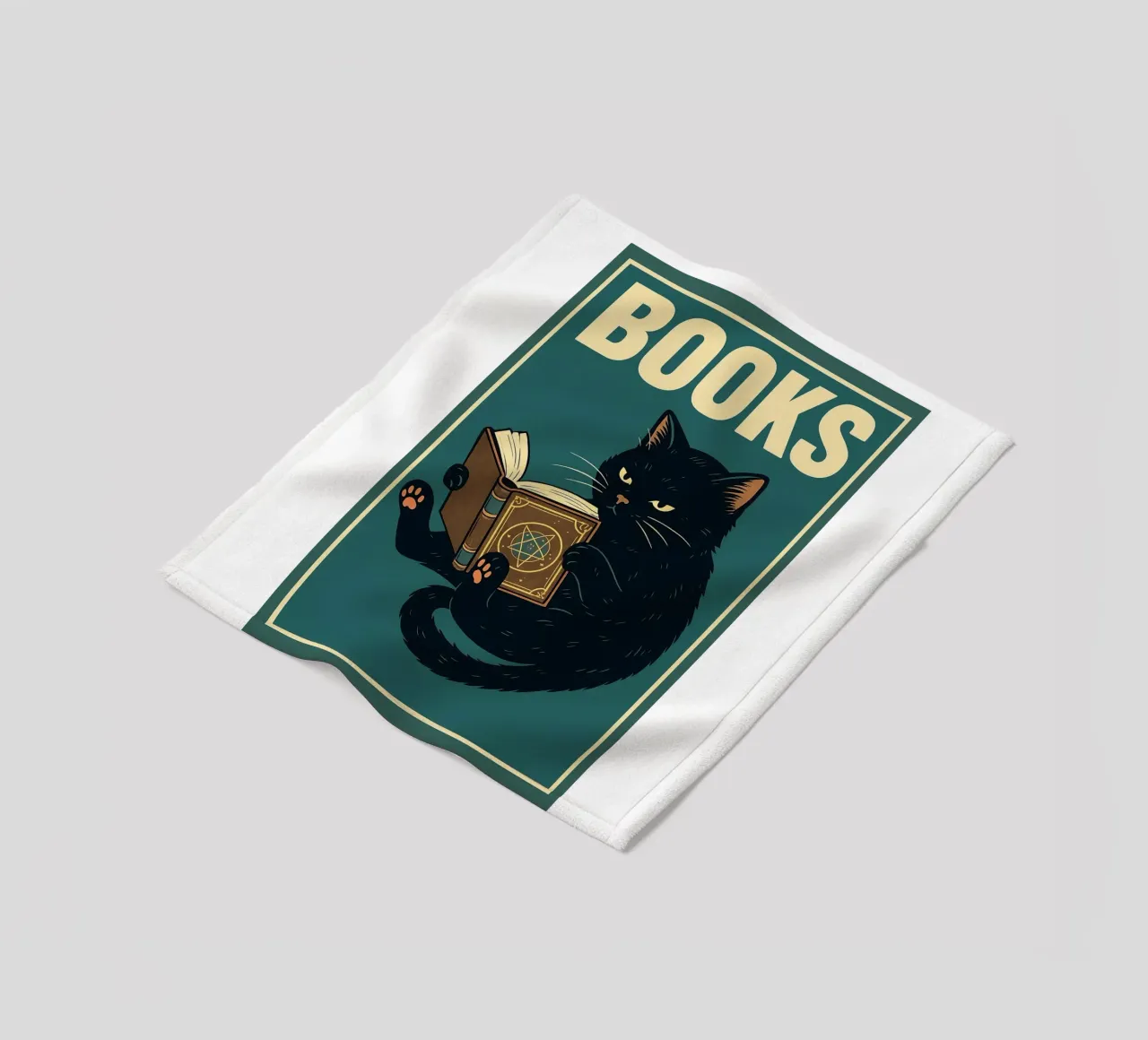 gatto e libro coperta in pile da the gan gan