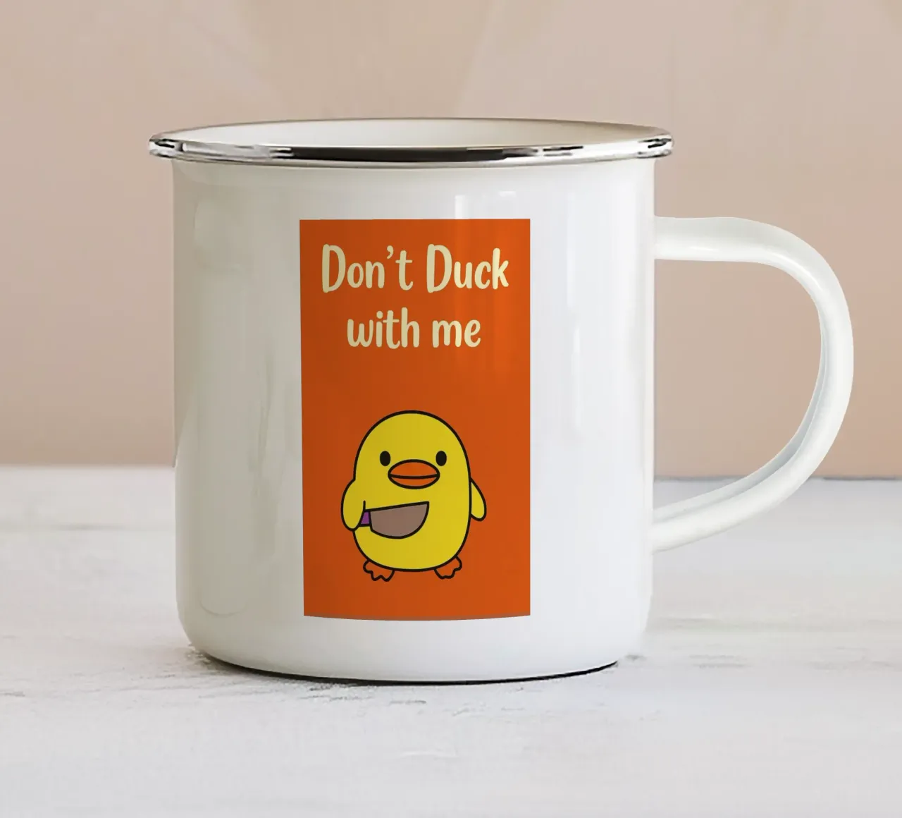 Duck dich nicht mit mir Funny Duck Emaille Tasse von the gan gan