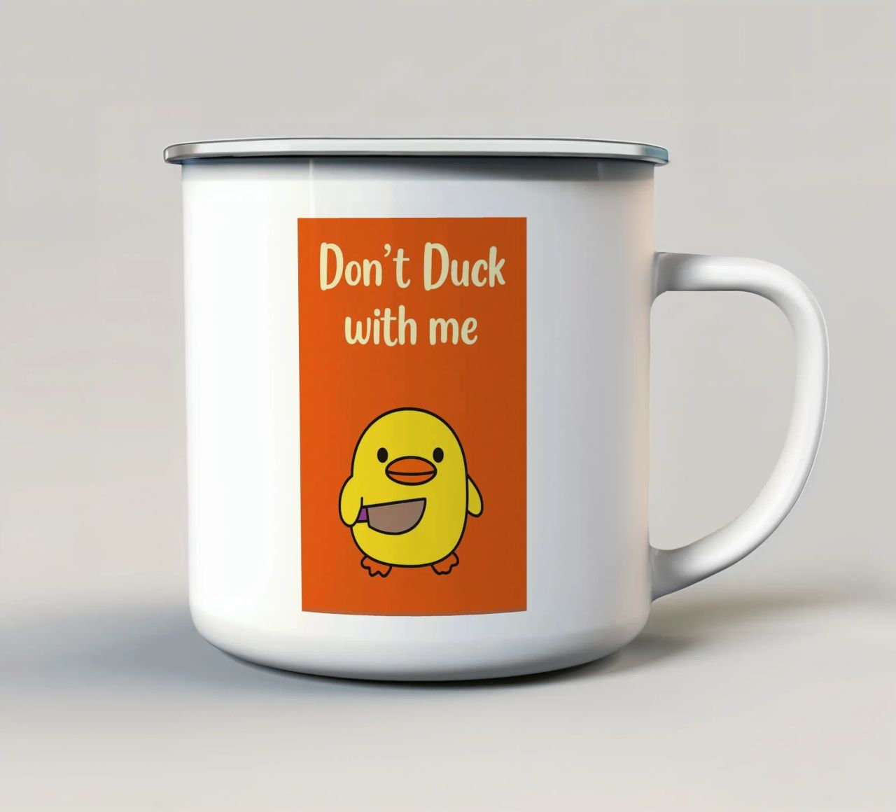 Non fare l'anatra con me Funny Duck tazza in smalto da the gan gan