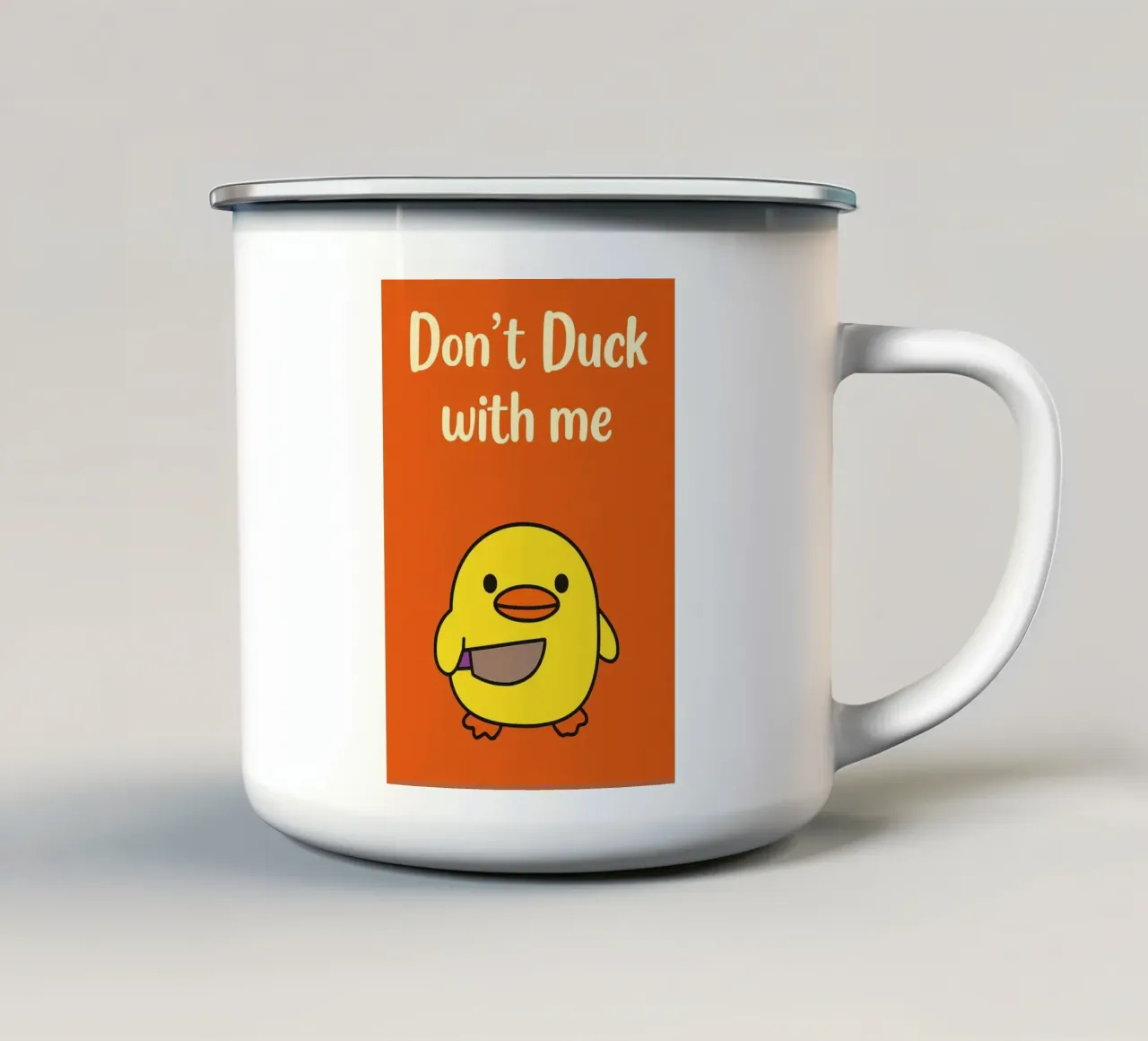 no te agaches conmigo Funny Duck taza de esmalte de the gan gan