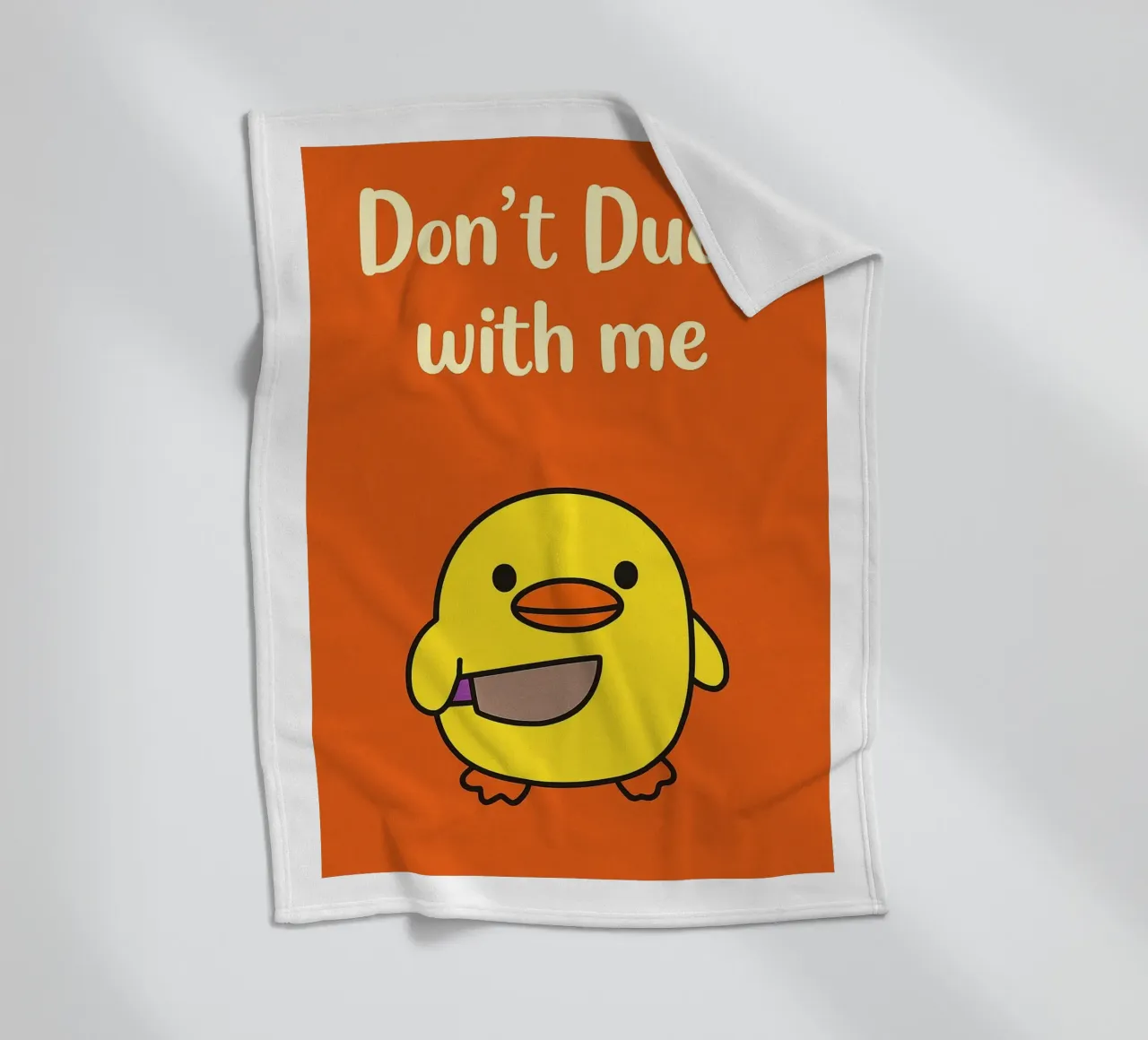dont duck with me Funny Duck fleece blanket by the gan gan
