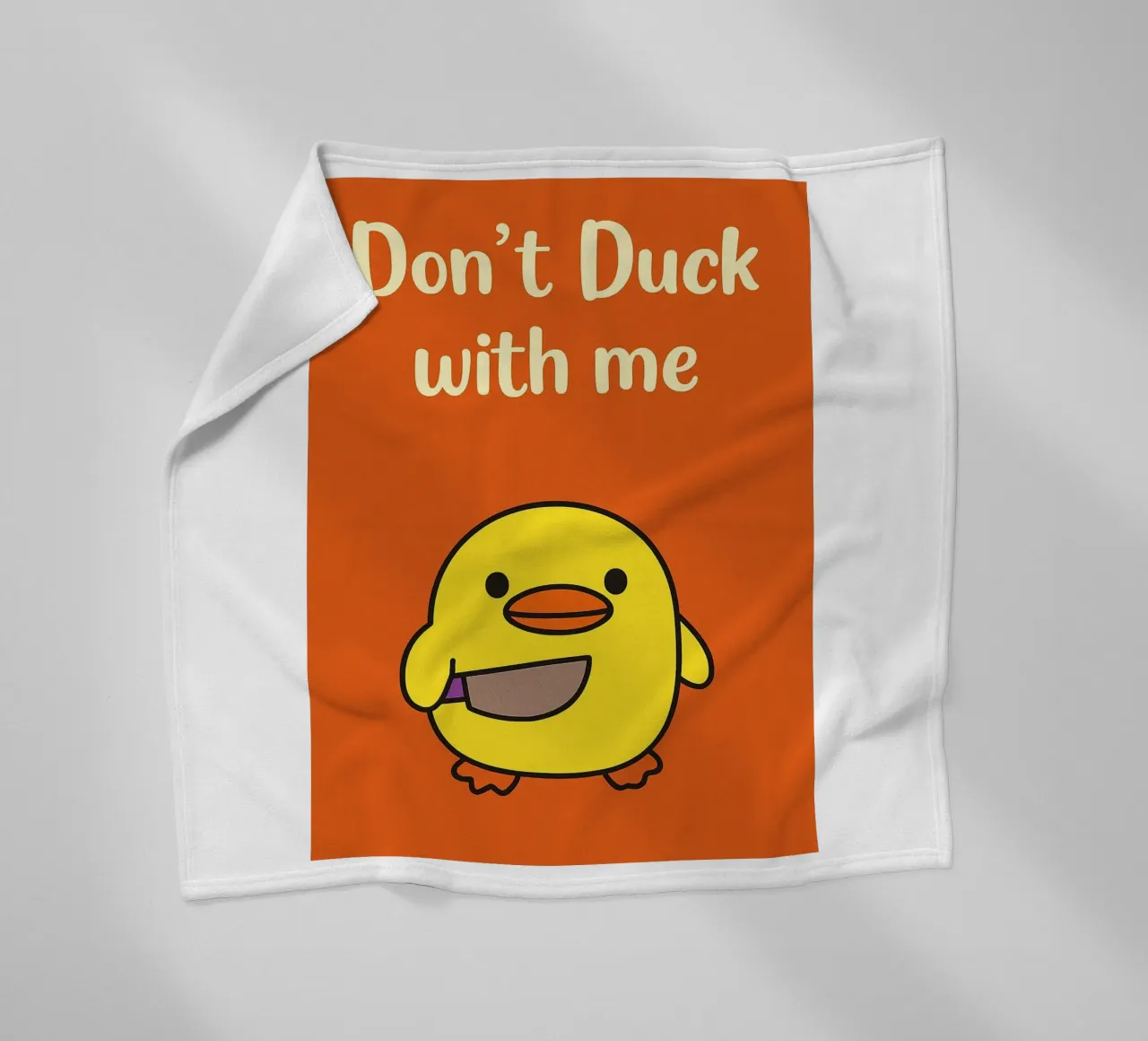 dont duck with me Funny Duck fleece blanket by the gan gan