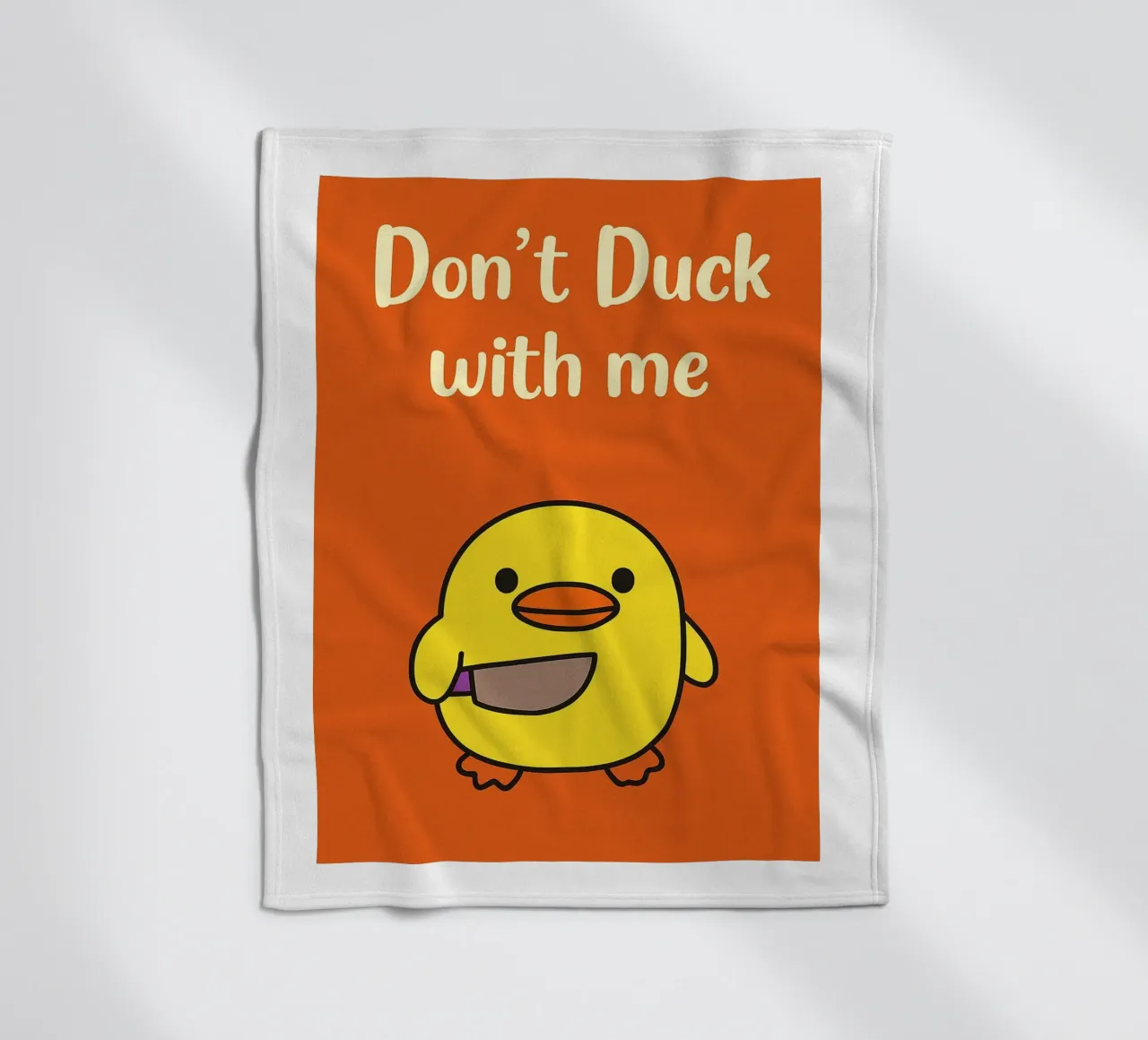 dont duck with me Funny Duck fleece blanket by the gan gan