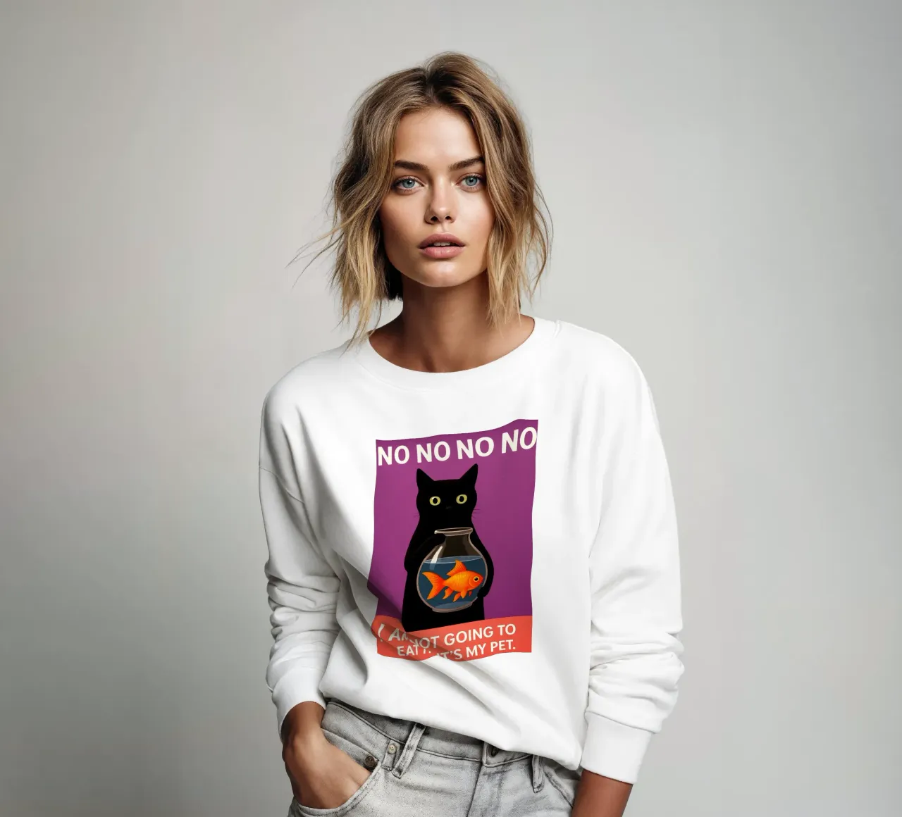 Gatto nero divertente felpa da the gan gan
