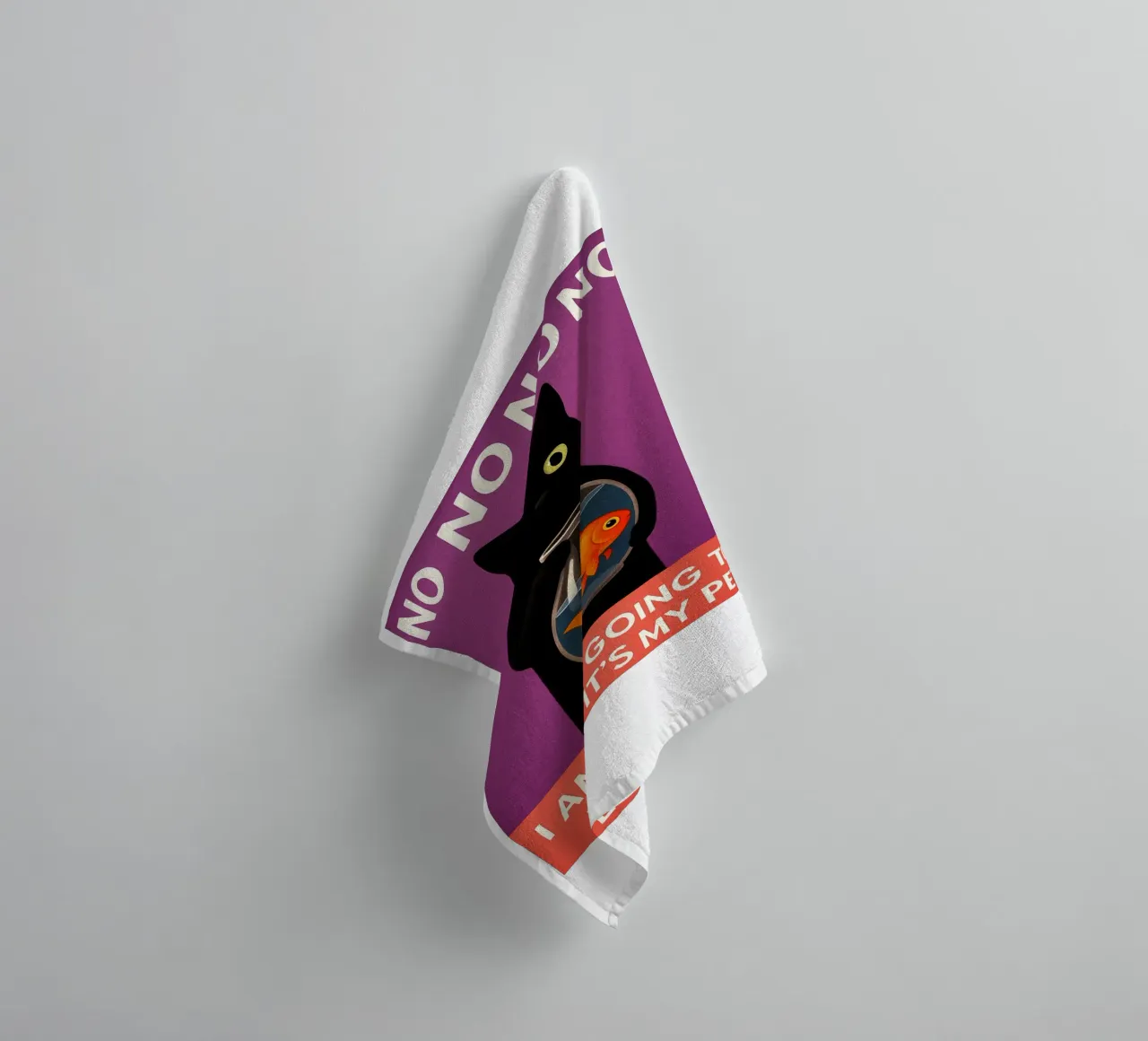 Chat noir amusant serviette de bain de the gan gan