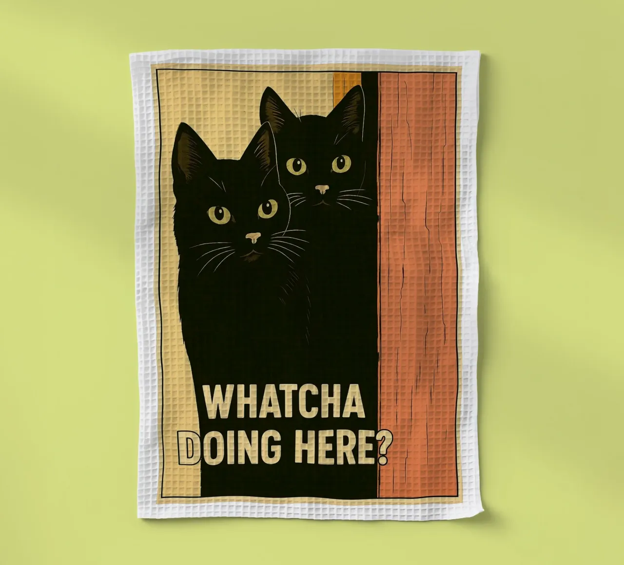 Divertente Gatto nero che ci fa qui canovaccio da cucina da the gan gan