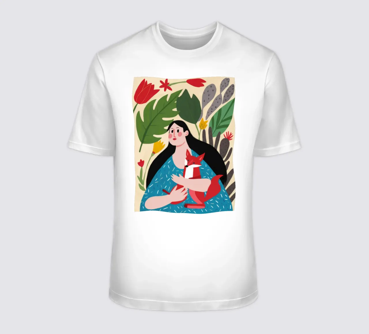 Abbraccio tra compagni di volpe t-shirt da Petal Canvas