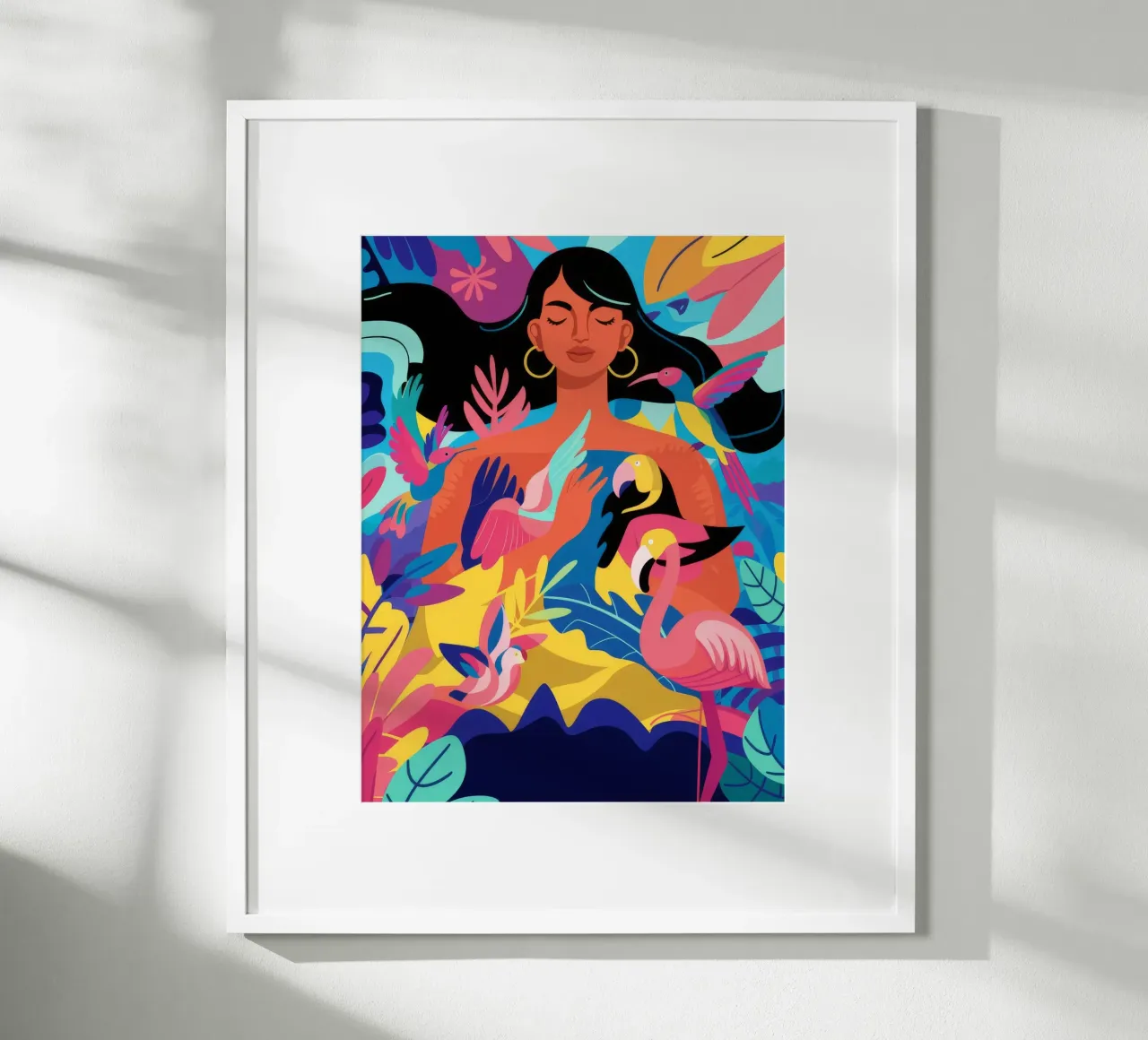 Vibrazioni di danza tropicale poster con telaio in plastica da Petal Canvas