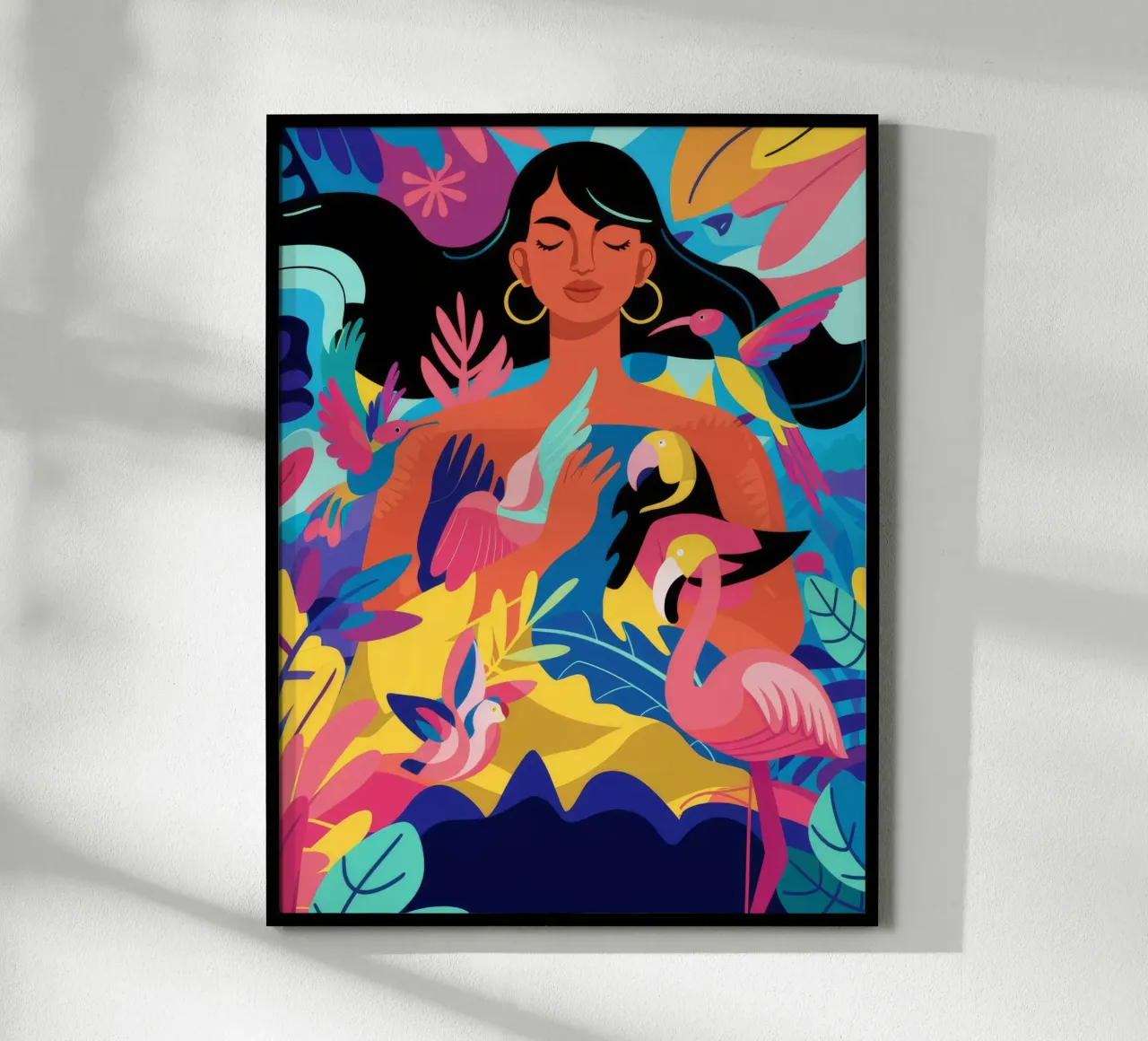 Vibrazioni di danza tropicale poster con telaio in plastica da Petal Canvas