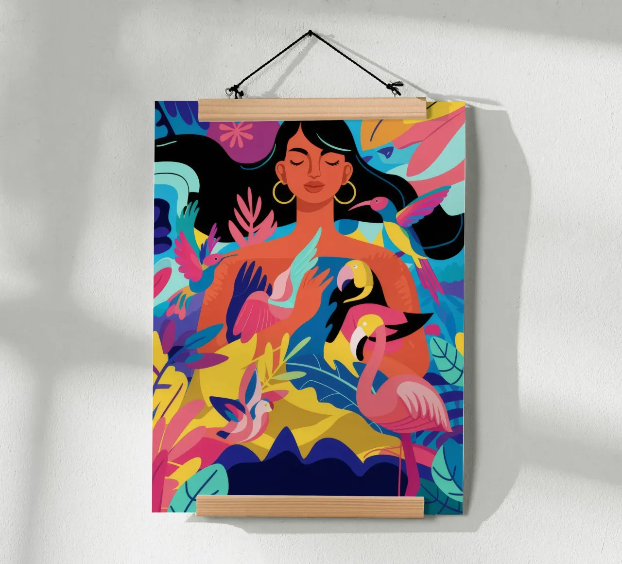 Vibrazioni di danza tropicale poster con telaio in plastica da Petal Canvas