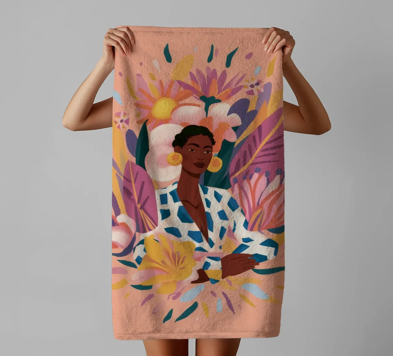 Floral Crown Majesty towel by Petal Canvas