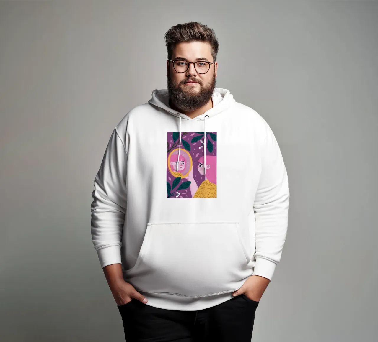 Specchio Riflesso Contemplazione felpa con cappuccio da Petal Canvas