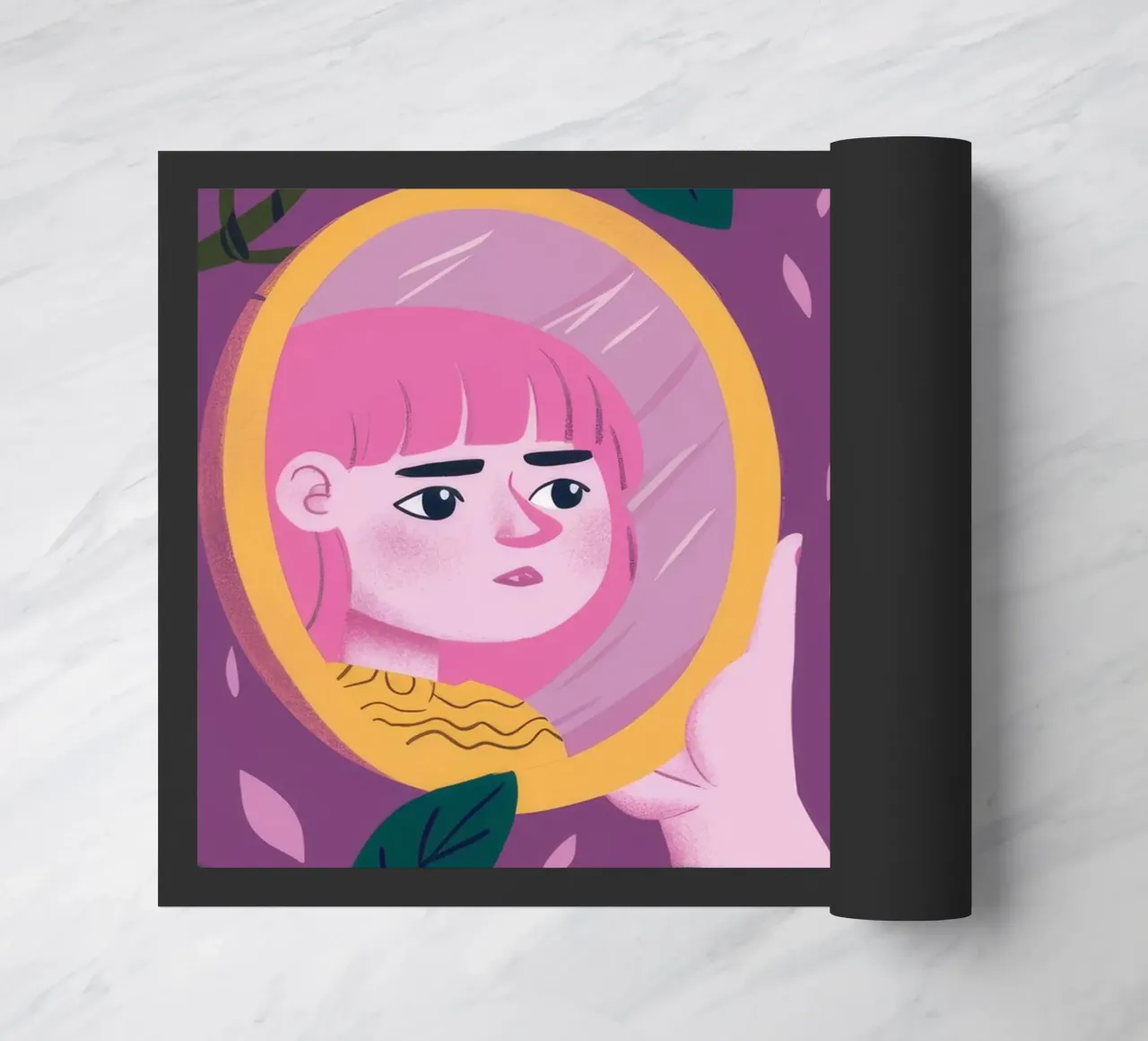 Specchio Riflesso Contemplazione zerbino da Petal Canvas