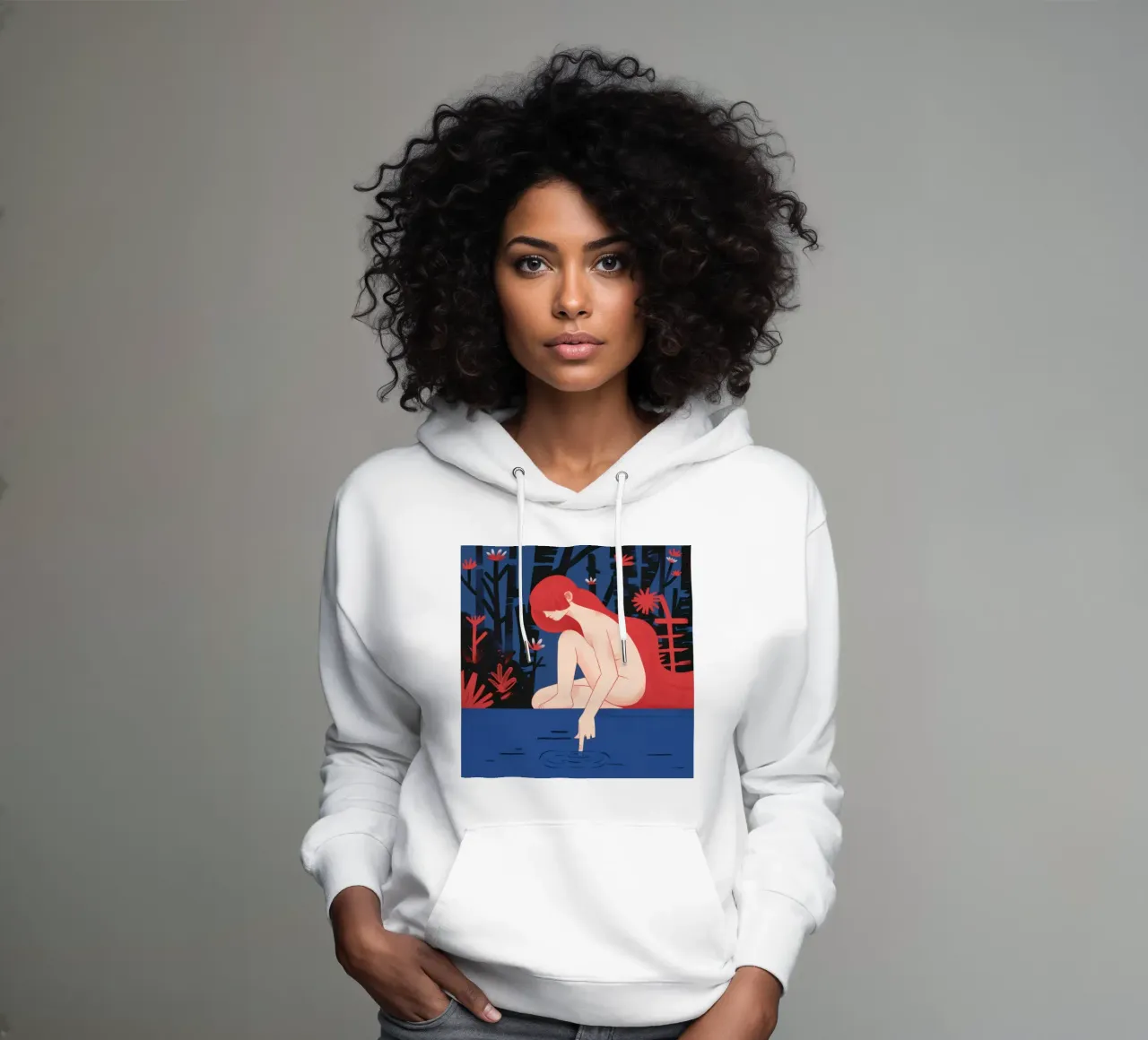 Riflesso d'acqua Tranquillità felpa con cappuccio da Petal Canvas