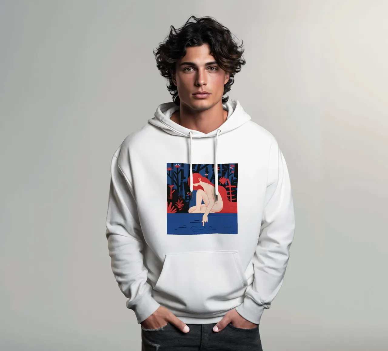 Riflesso d'acqua Tranquillità felpa con cappuccio da Petal Canvas