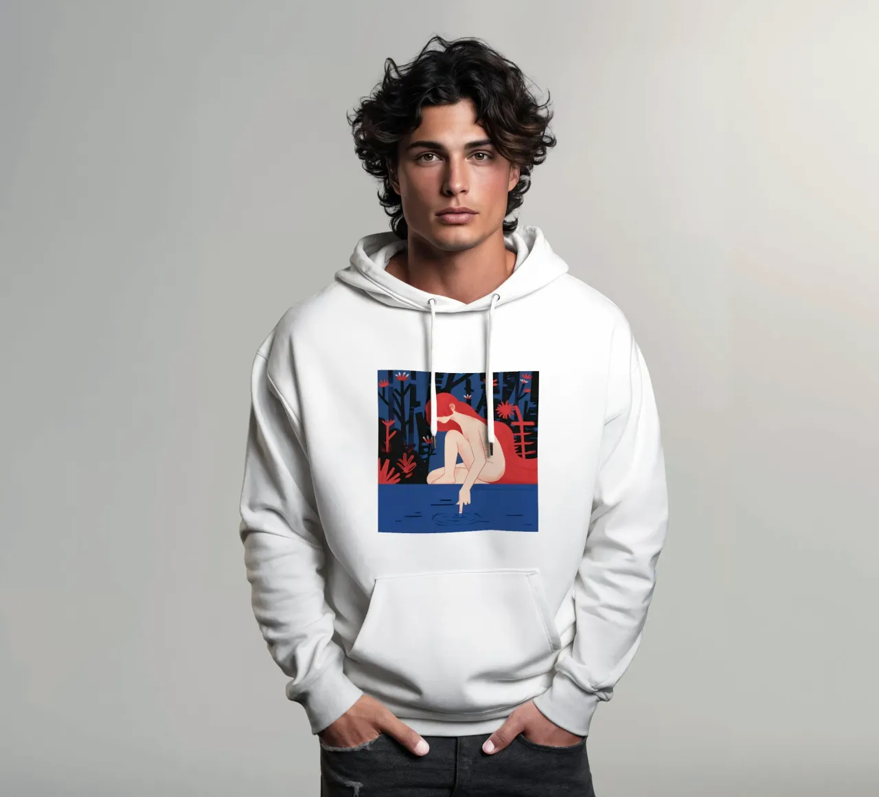 Riflesso d'acqua Tranquillità felpa con cappuccio da Petal Canvas