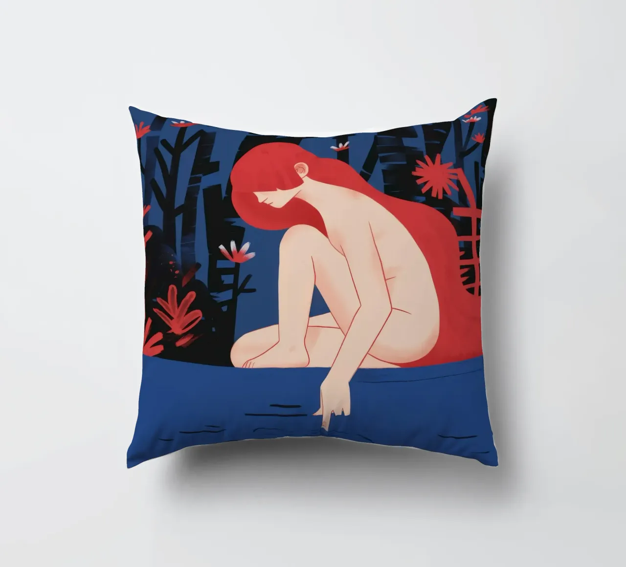 Riflesso d'acqua Tranquillità cuscino da Petal Canvas