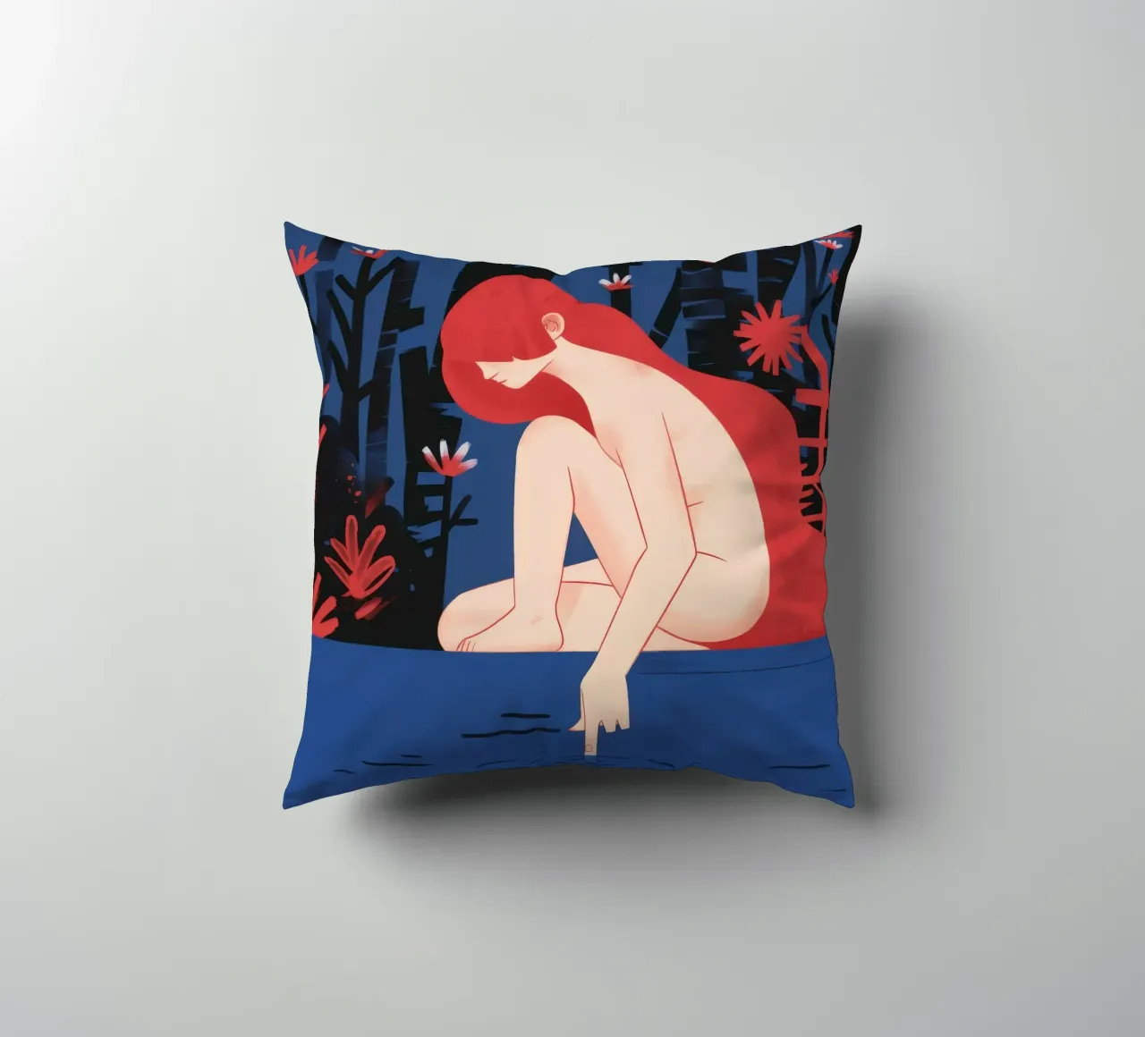 Riflesso d'acqua Tranquillità cuscino da Petal Canvas